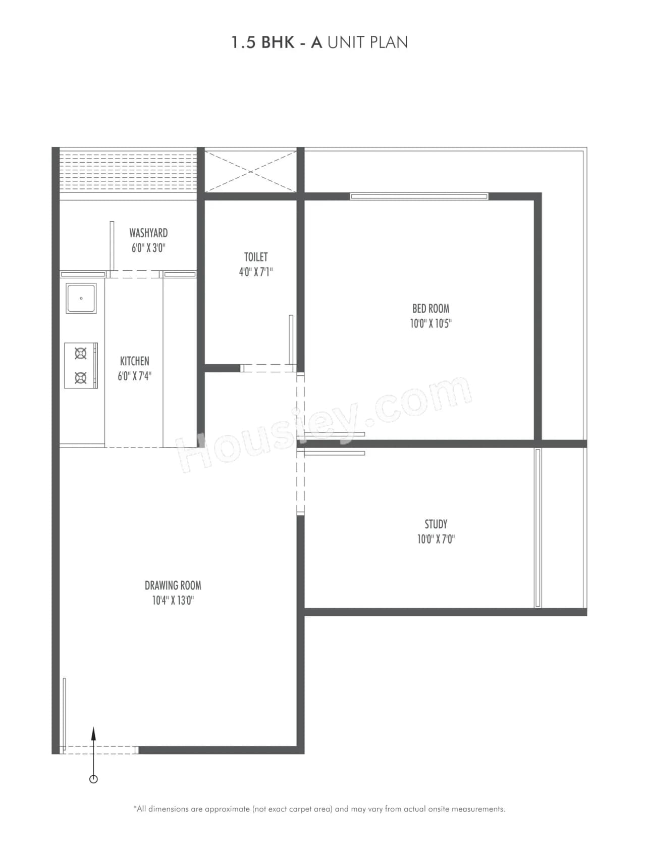 Sun Rising Homes Unit plan - 426 sq.ft.