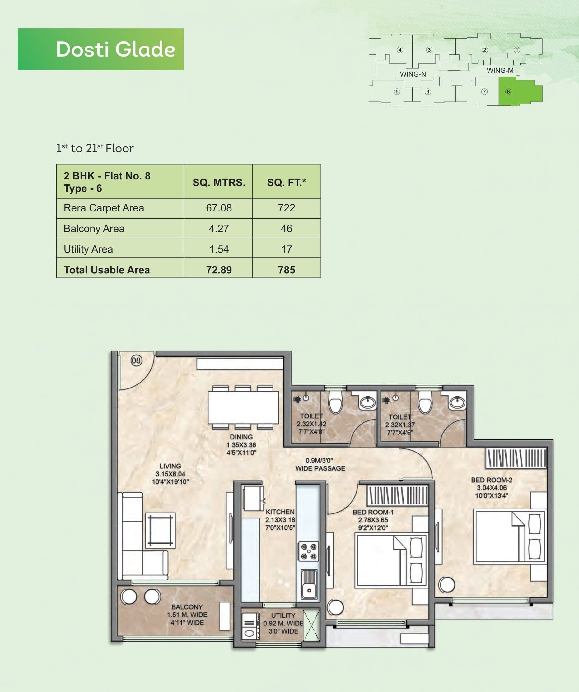 Unit plan - 785 sq.ft.