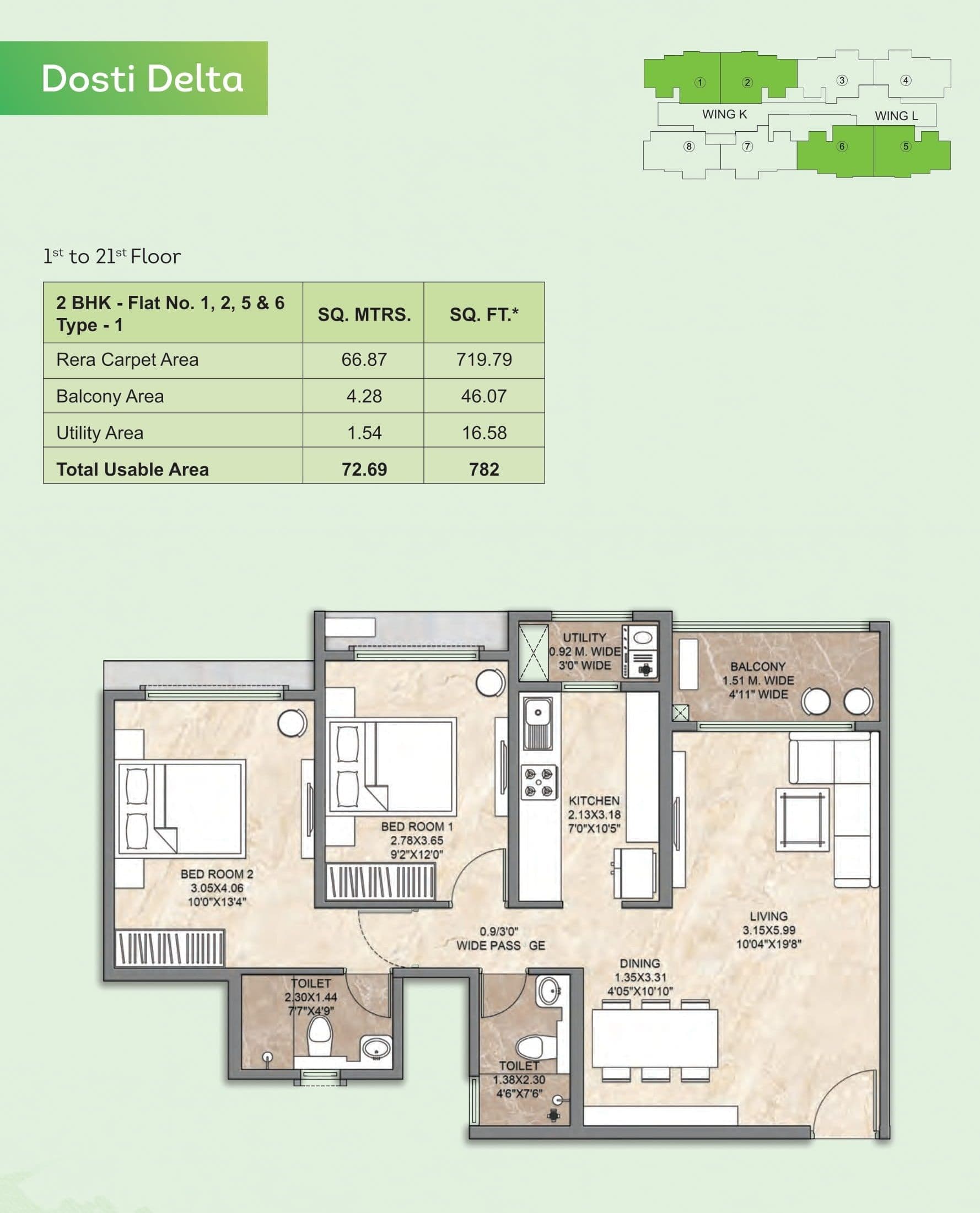 Unit plan - 782 sq.ft.