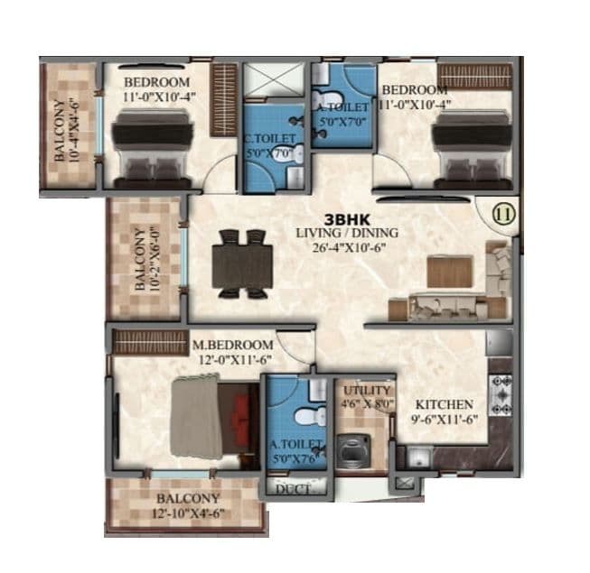 Unit plan - 1128 sq.ft.