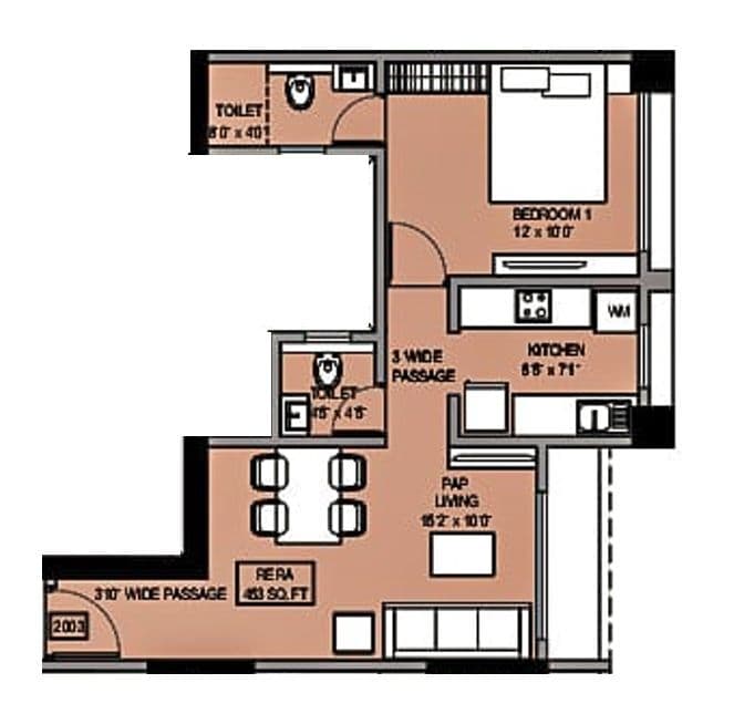 Nandivardhan Parkway Unit plan - 453 sq.ft.