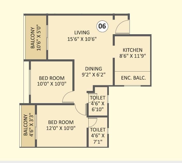Basil Vrundavan Unit plan - 755 sq.ft.