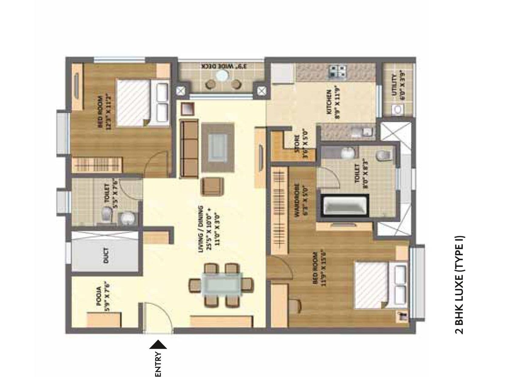 Unit plan - 712 sq.ft.