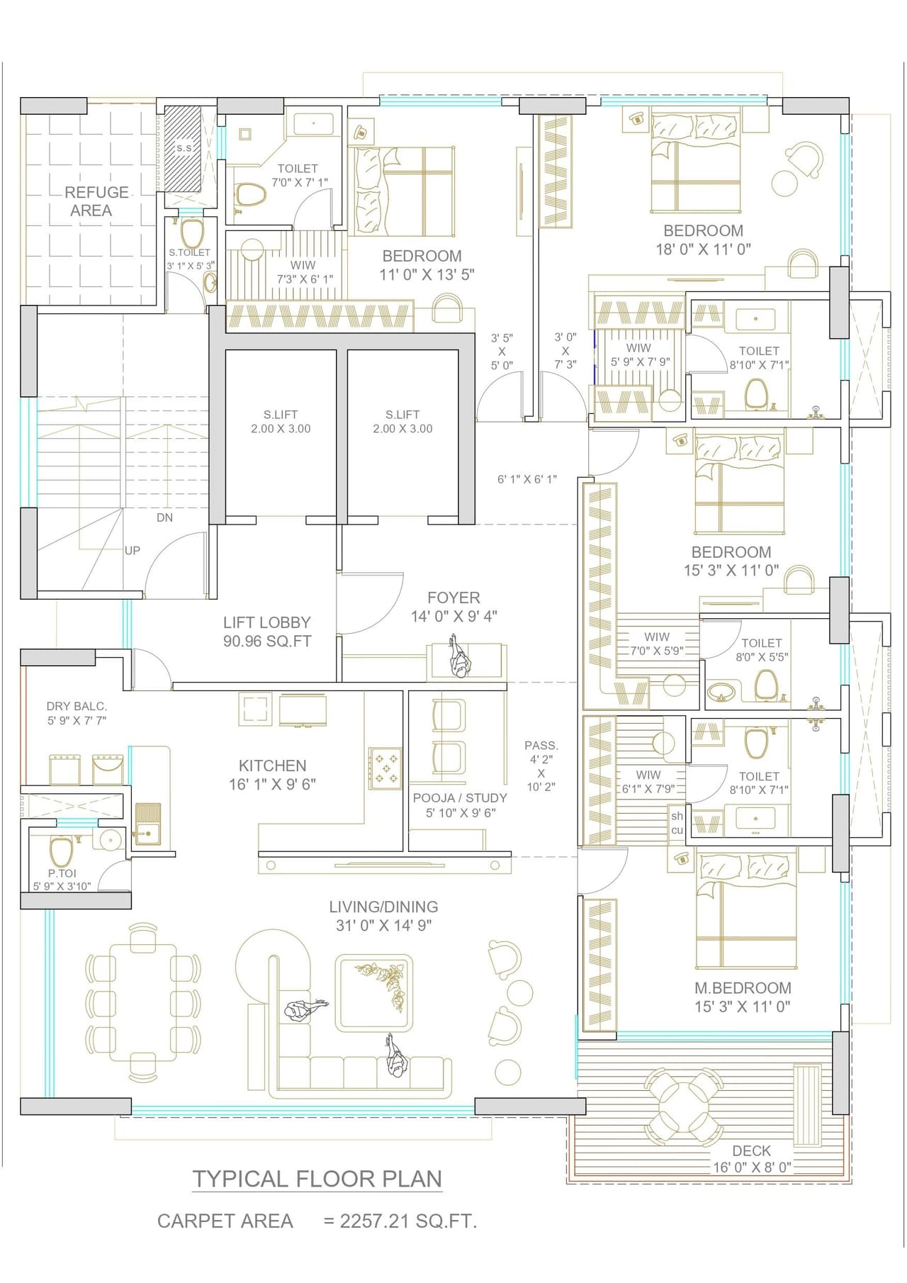 Unit plan - 2257 sq.ft.