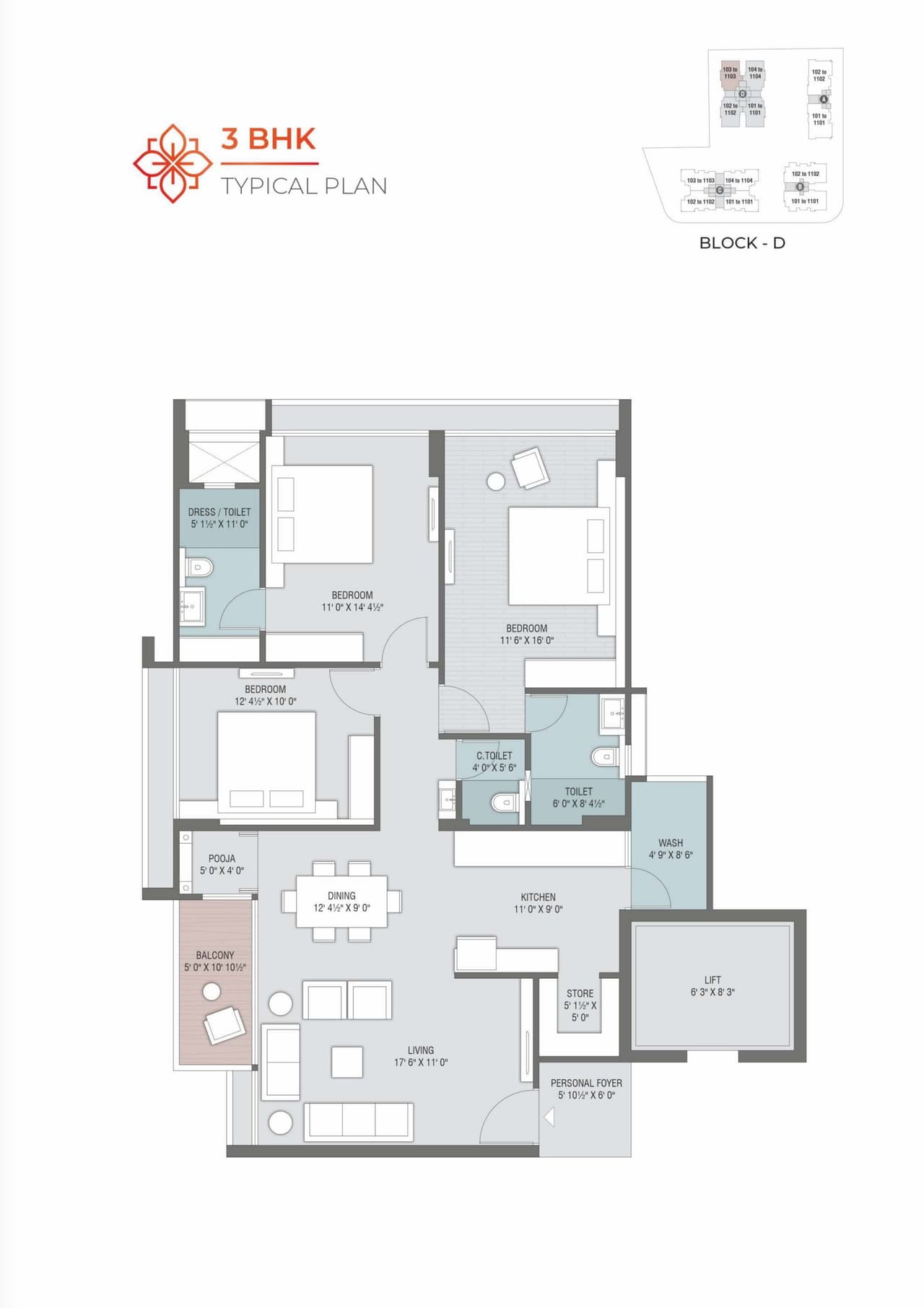 Ganesh Legacy Unit plan - 1321 sq.ft.