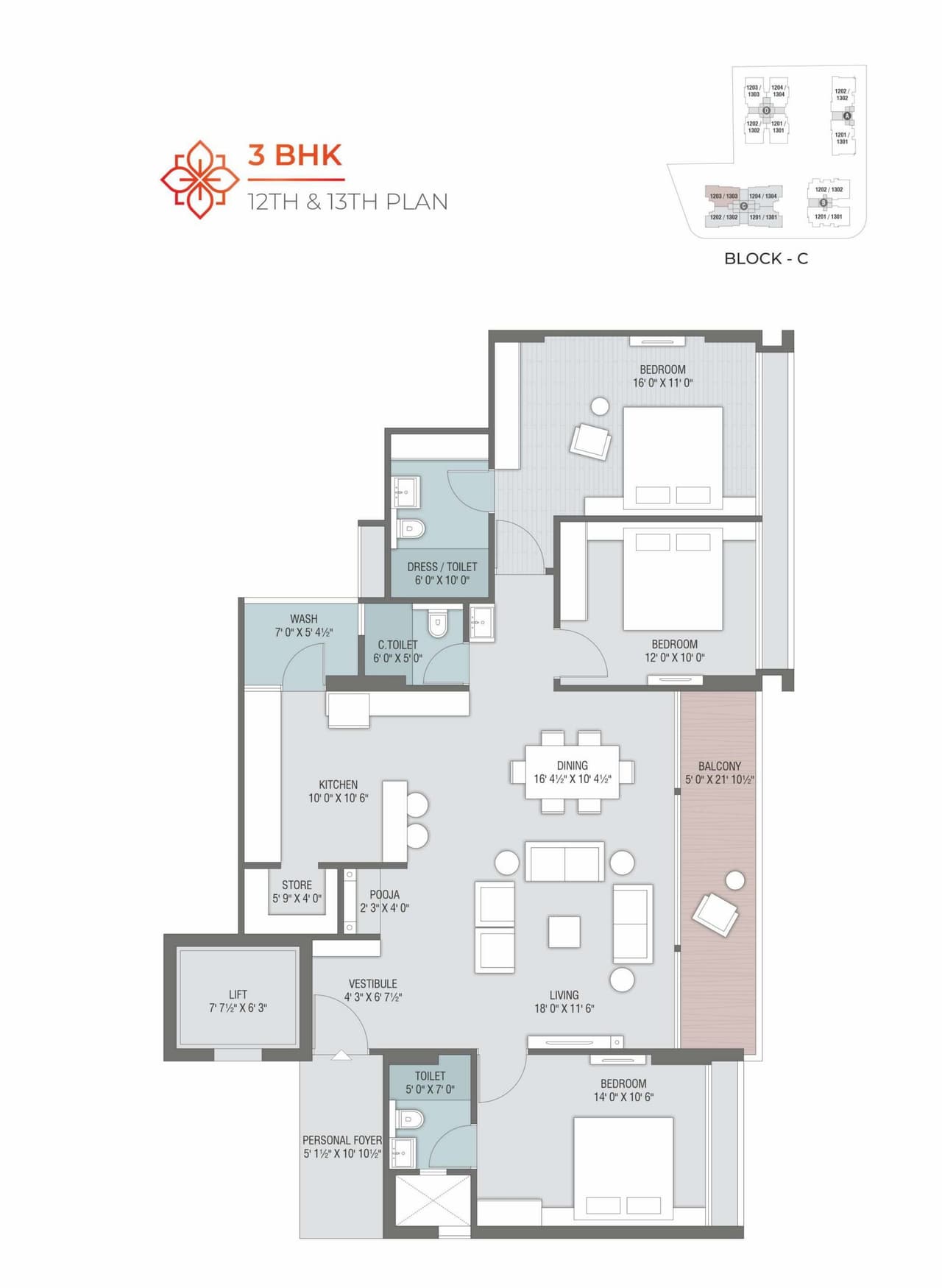Ganesh Legacy Unit plan - 1346 sq.ft.