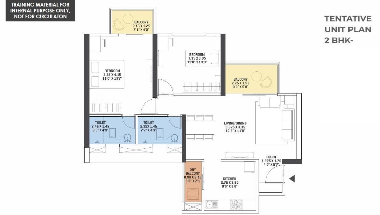 VTP Cygnus 2 Unit plan - 809 sq.ft.