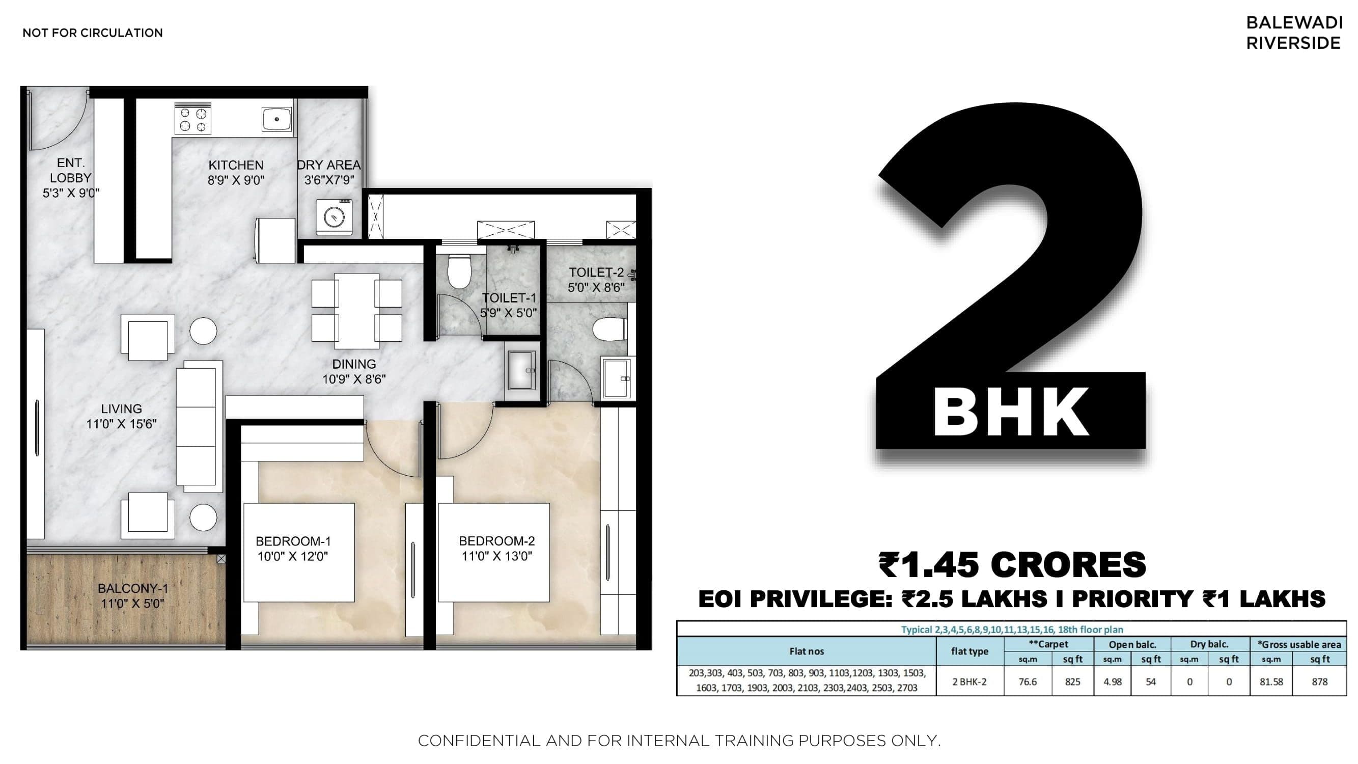 Unit plan - 879 sq.ft.