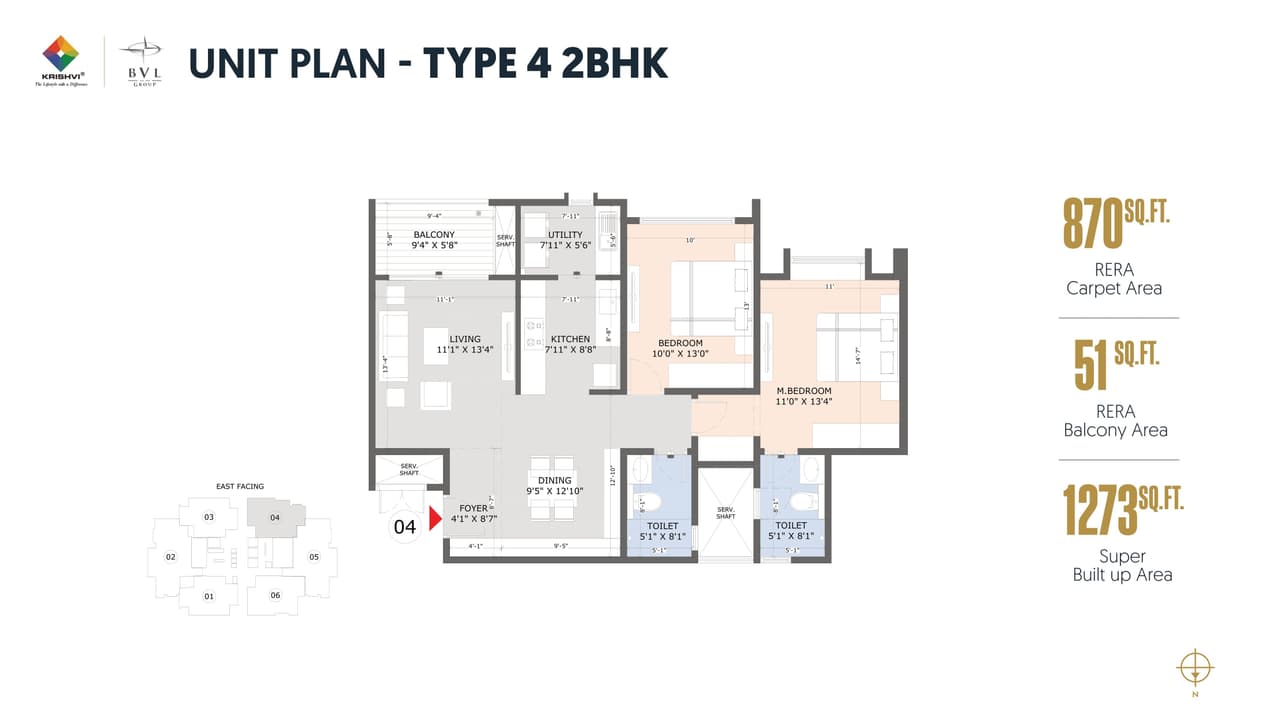 Krishvi BVL Statura Unit plan - 870 sq.ft.