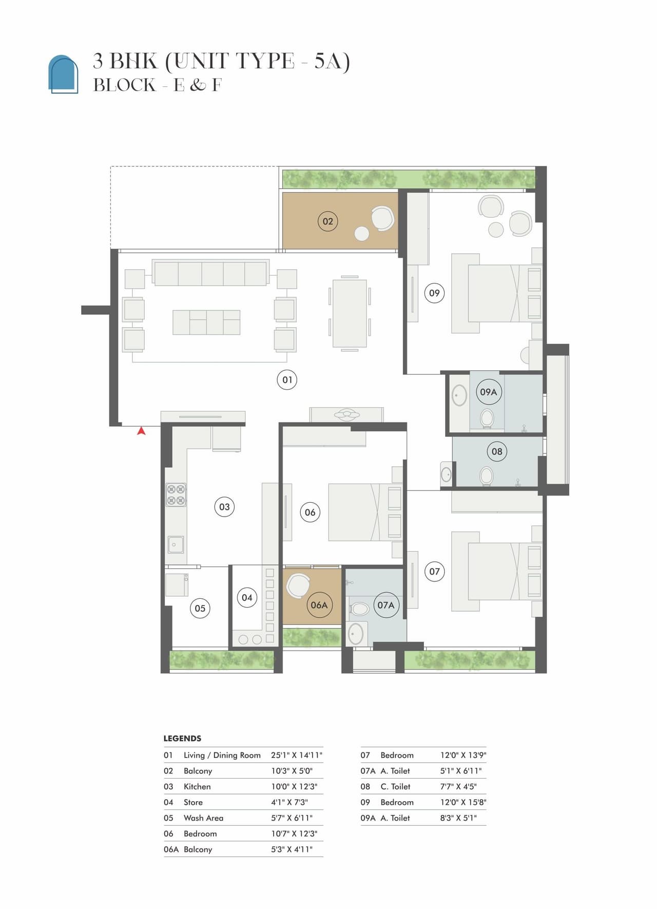 Dharti The Nest Unit plan - 1431 sq.ft.