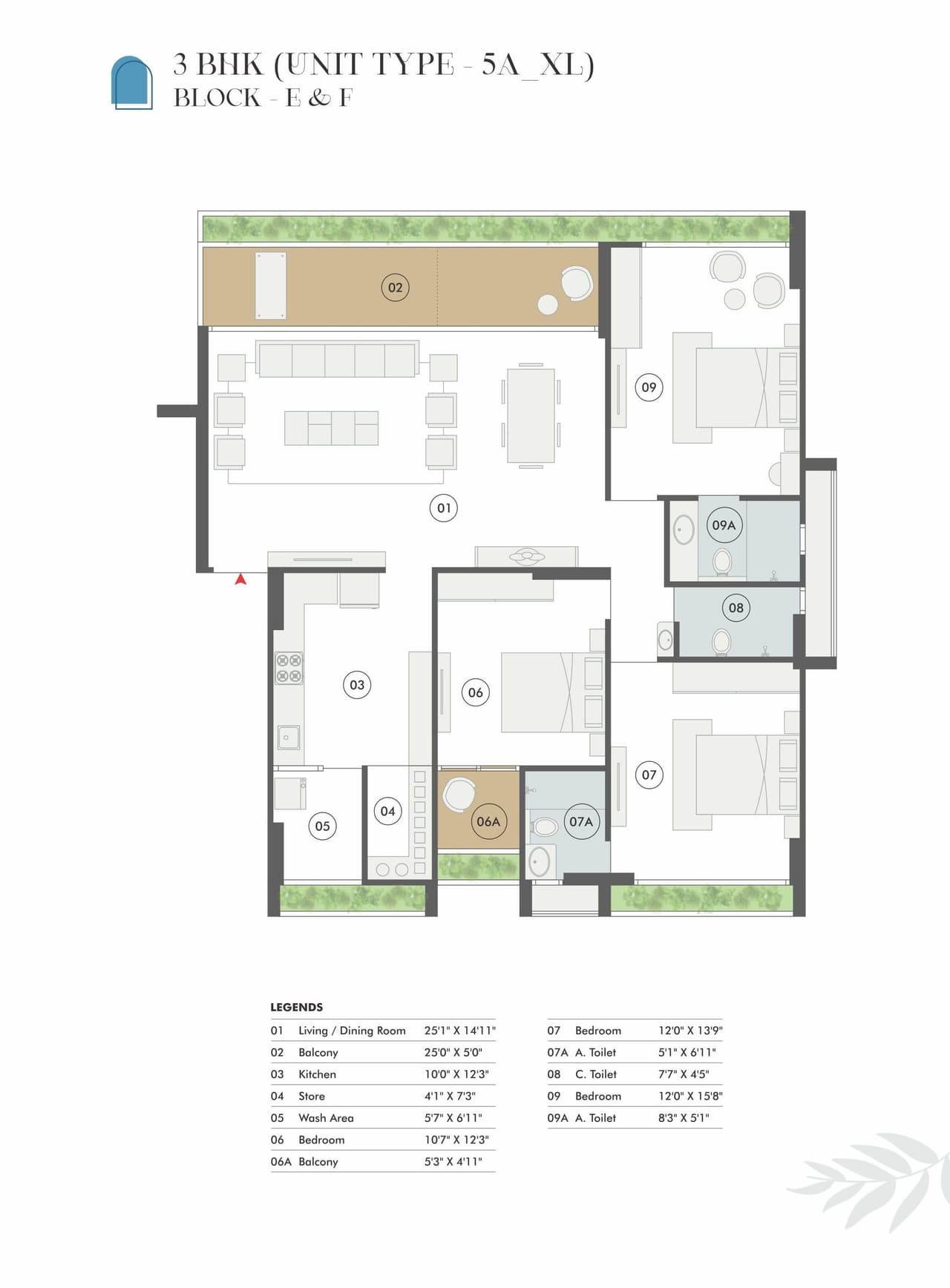 Dharti The Nest Unit plan - 1652 sq.ft.