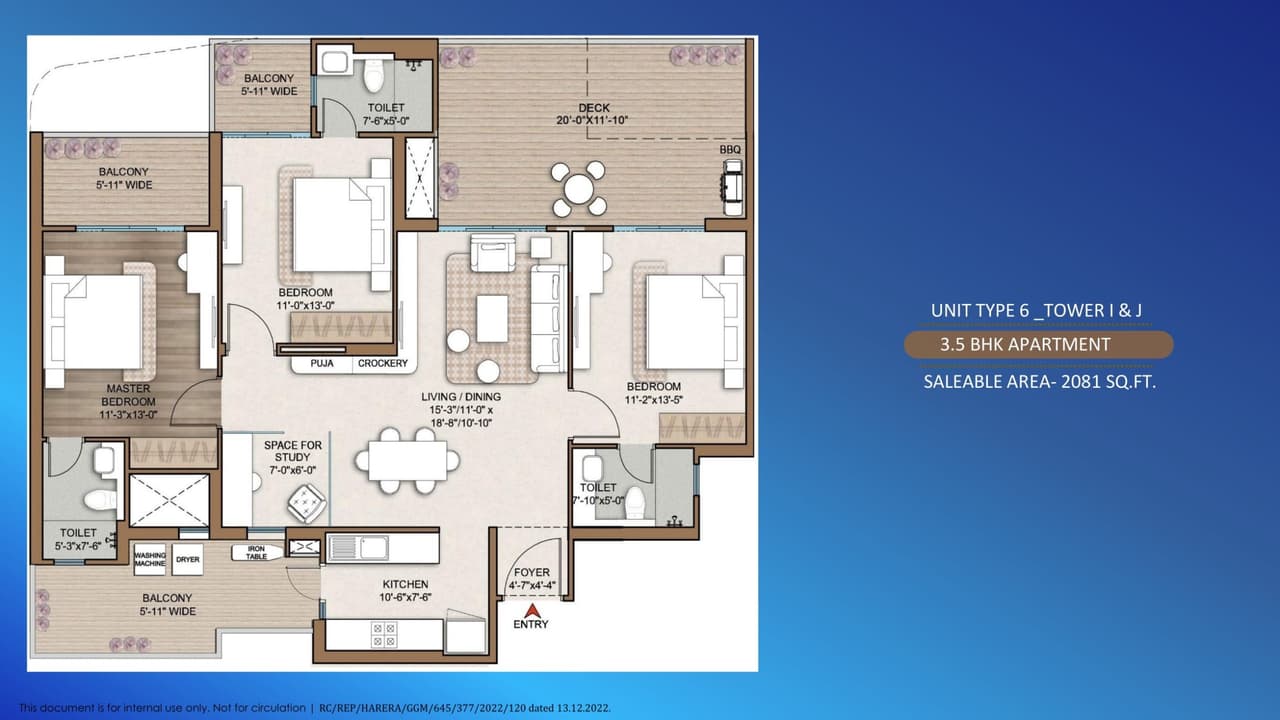 Smart World One DXP Unit plan - 1352 sq.ft.
