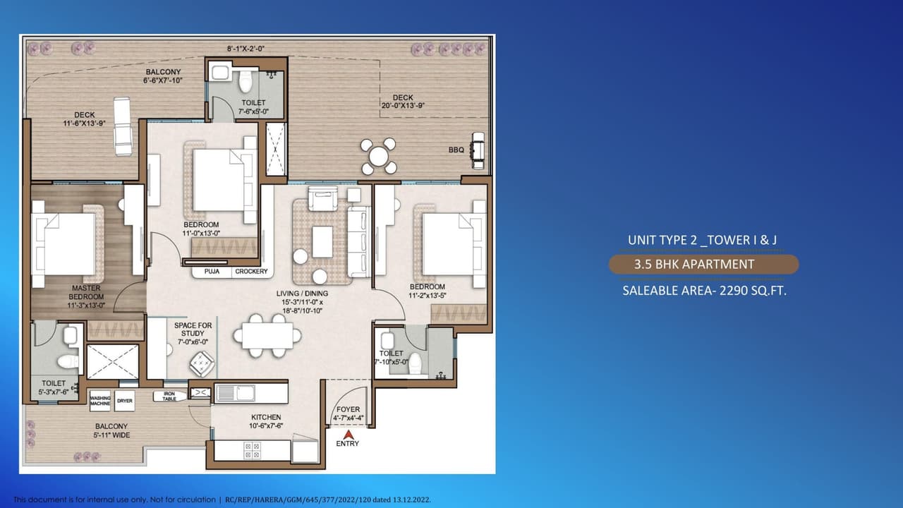 Smart World One DXP Unit plan - 1488 sq.ft.