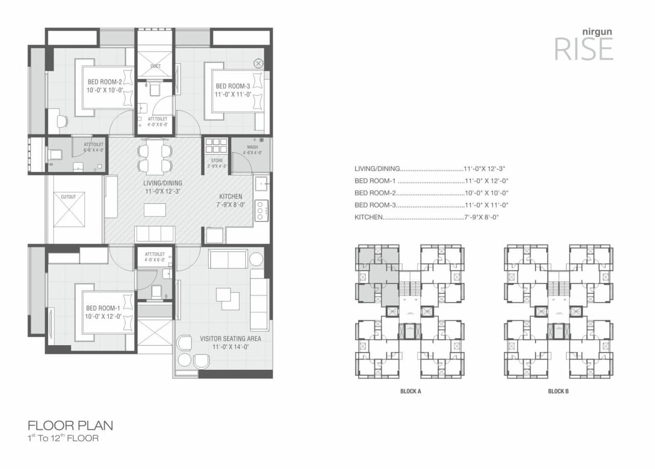 Nirgun Rise Unit plan - 990 sq.ft.