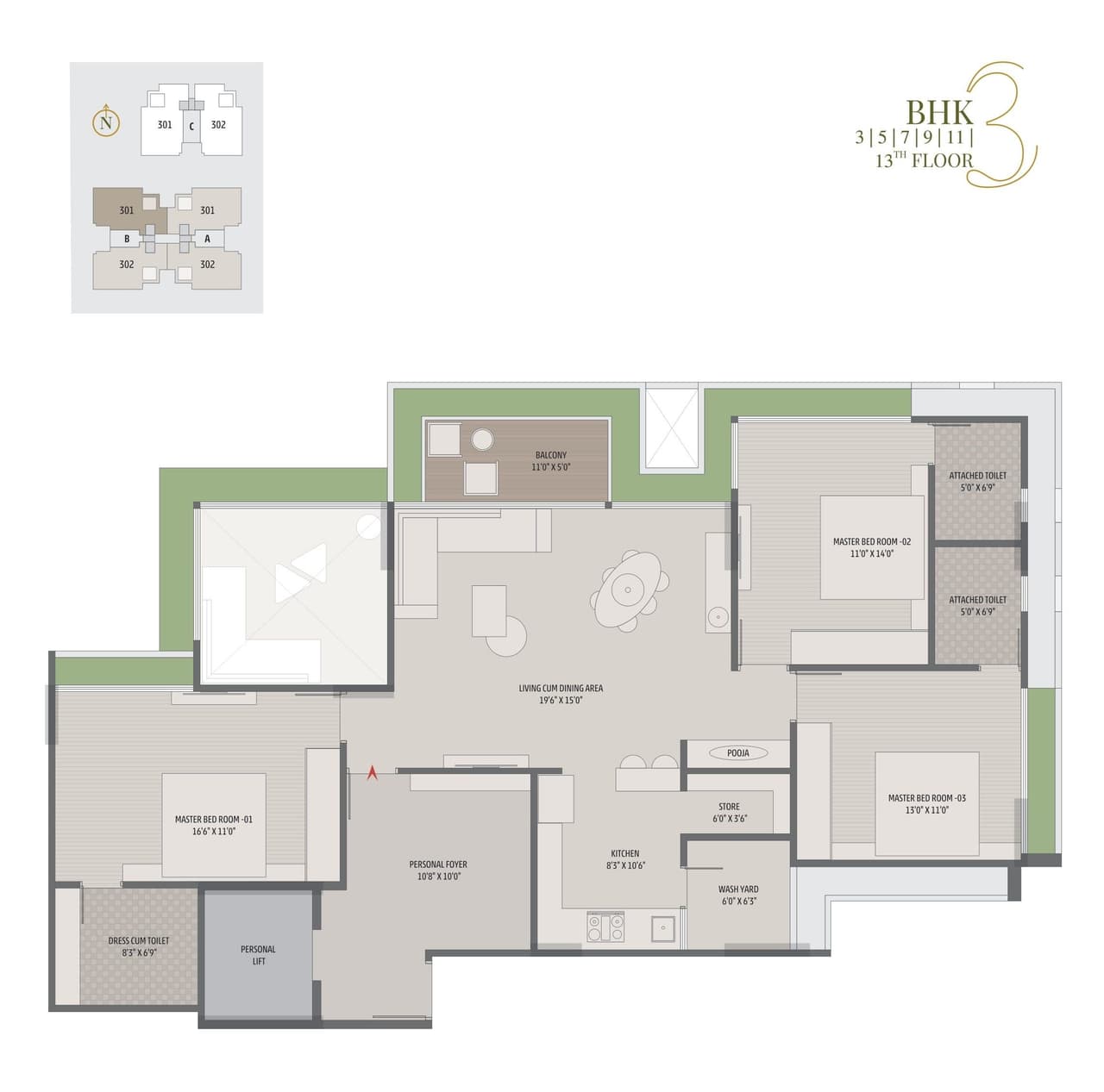 Ideal Imbert Unit plan - 1410 sq.ft.