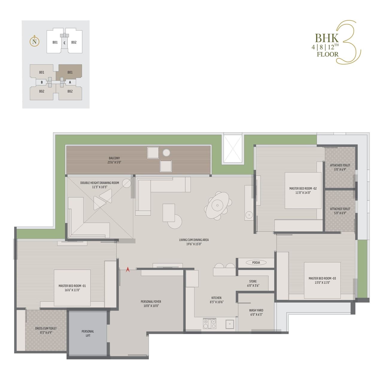 Ideal Imbert Unit plan - 1460 sq.ft.
