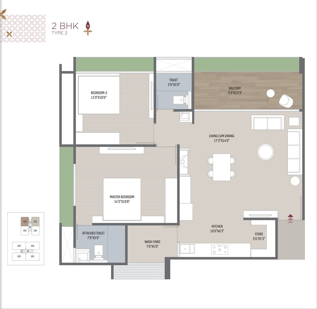 Ideal Ixora Unit plan - 846 sq.ft.