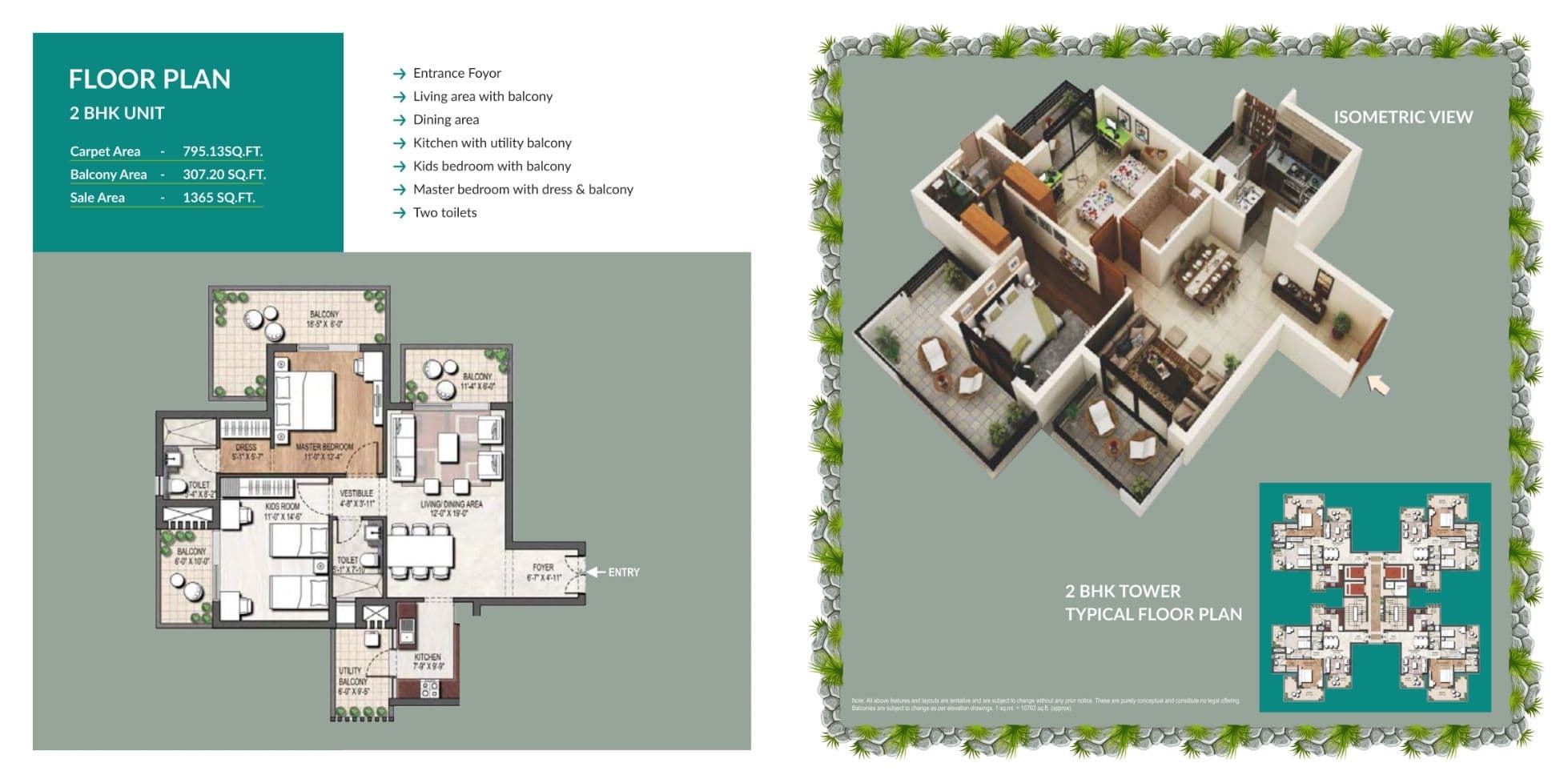 Unit plan - 795 sq.ft.