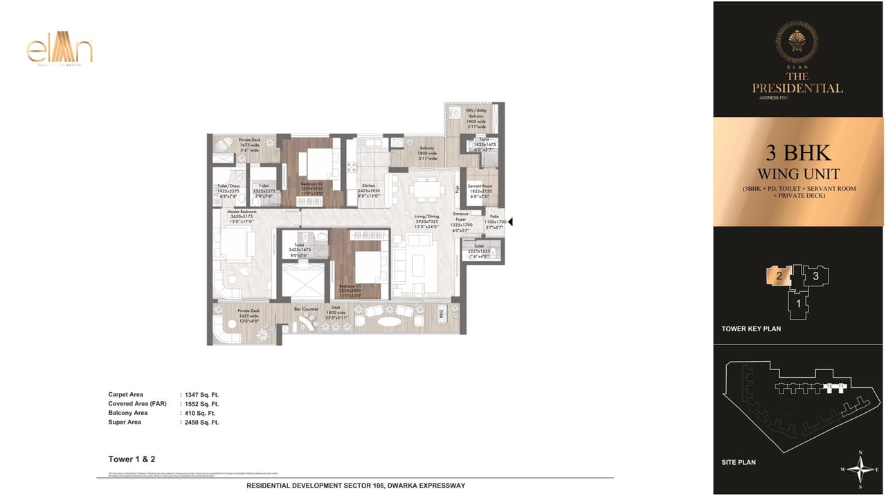 Elan The Presidential Unit plan - 1347 sq.ft.