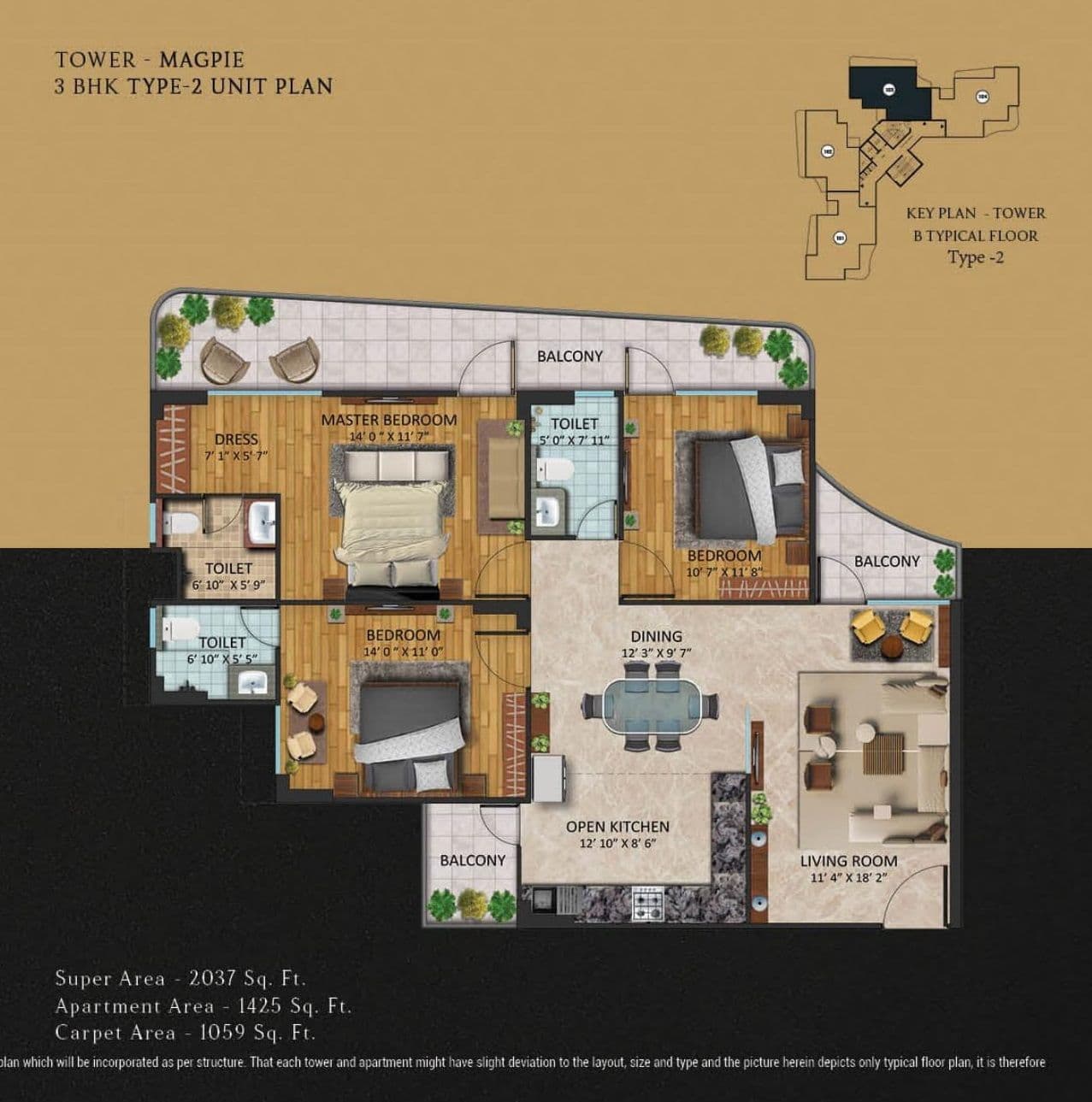 Chintamanis Unit plan - 1059 sq.ft.