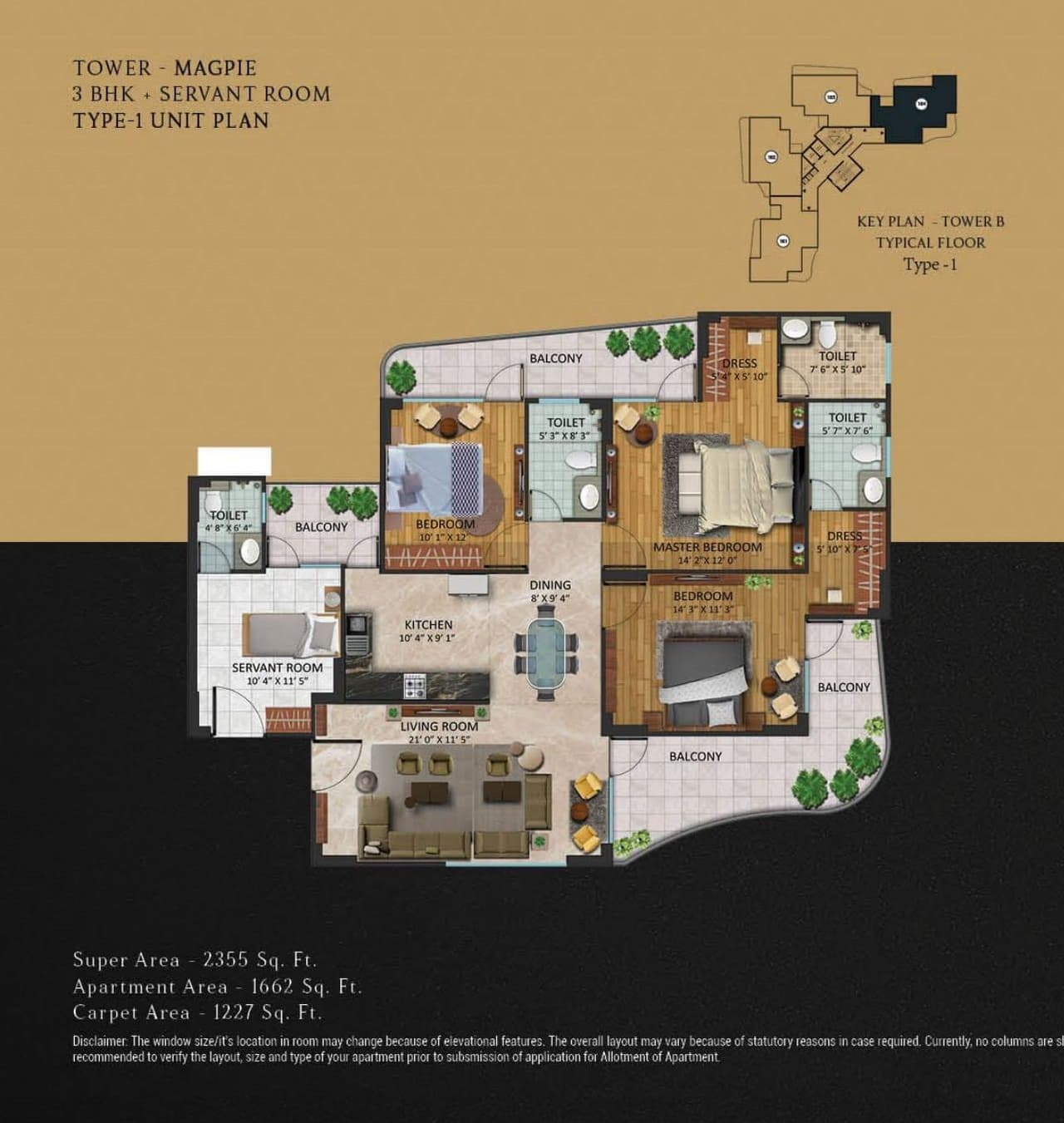 Chintamanis Unit plan - 1227 sq.ft.