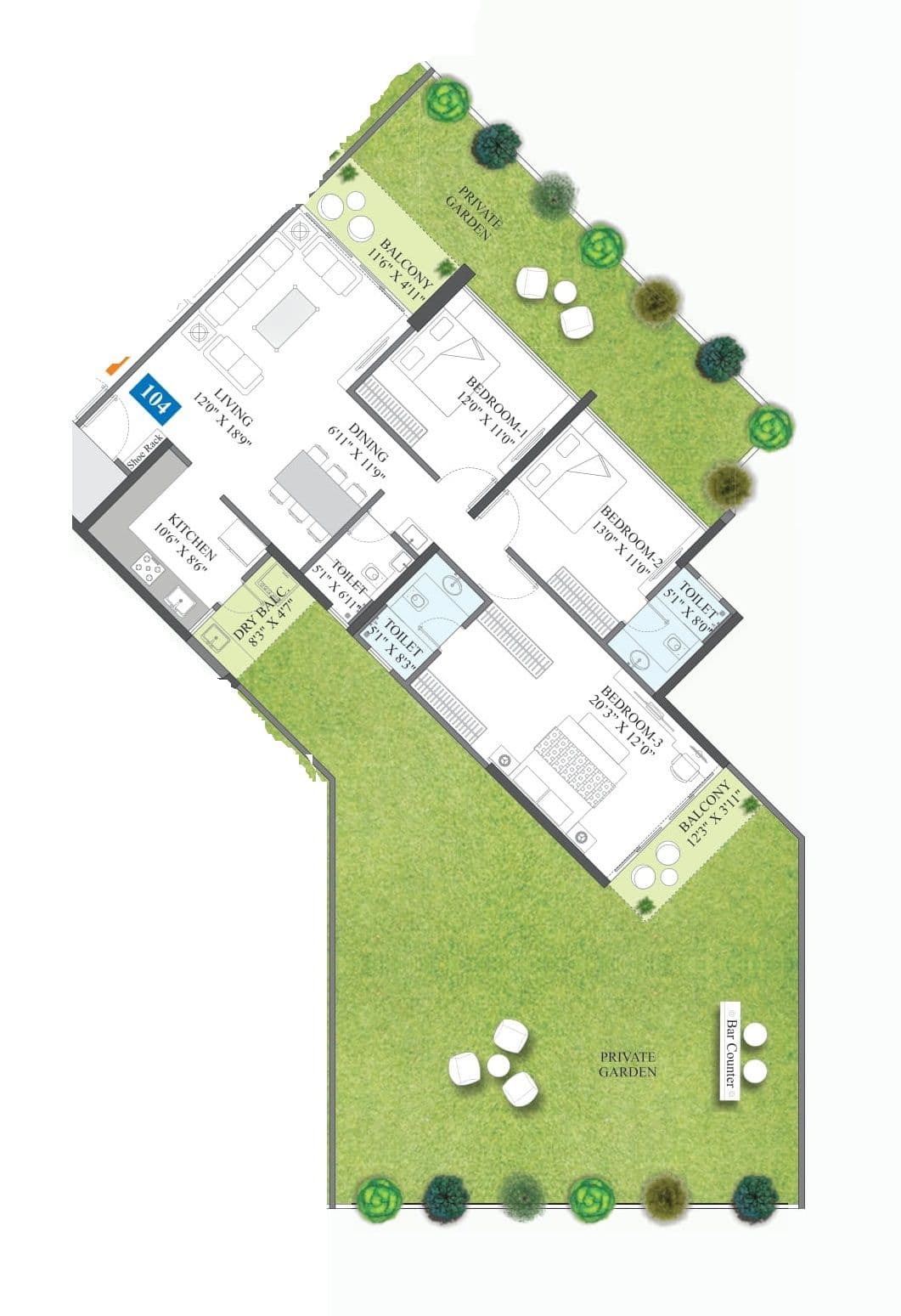 Osian Almanova Unit plan - 1646 sq.ft.