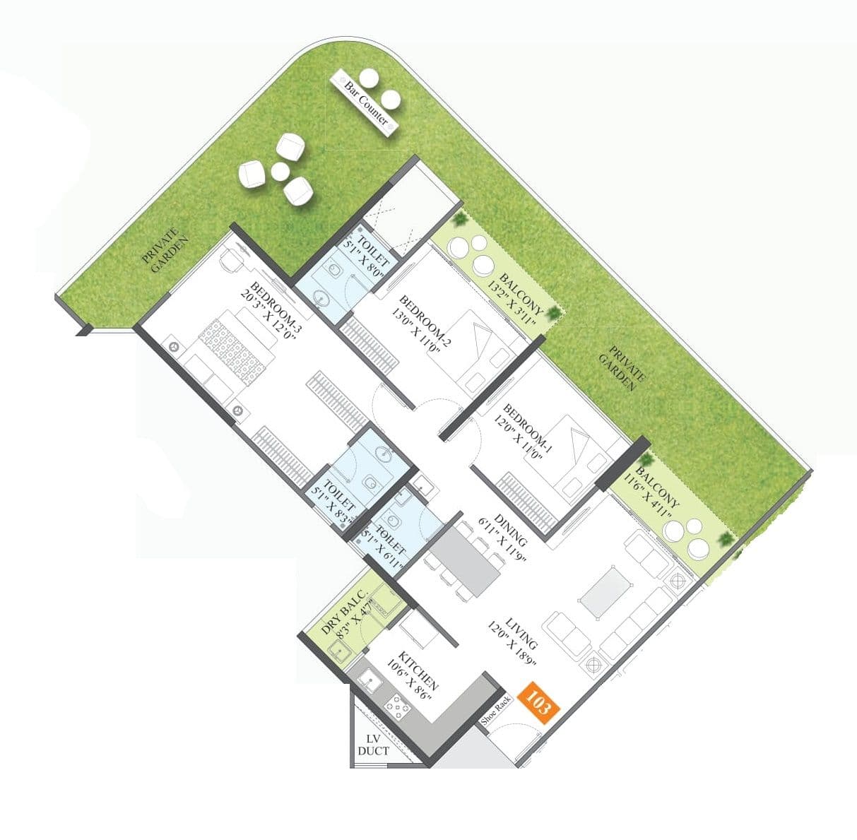 Osian Almanova Unit plan - 1998 sq.ft.