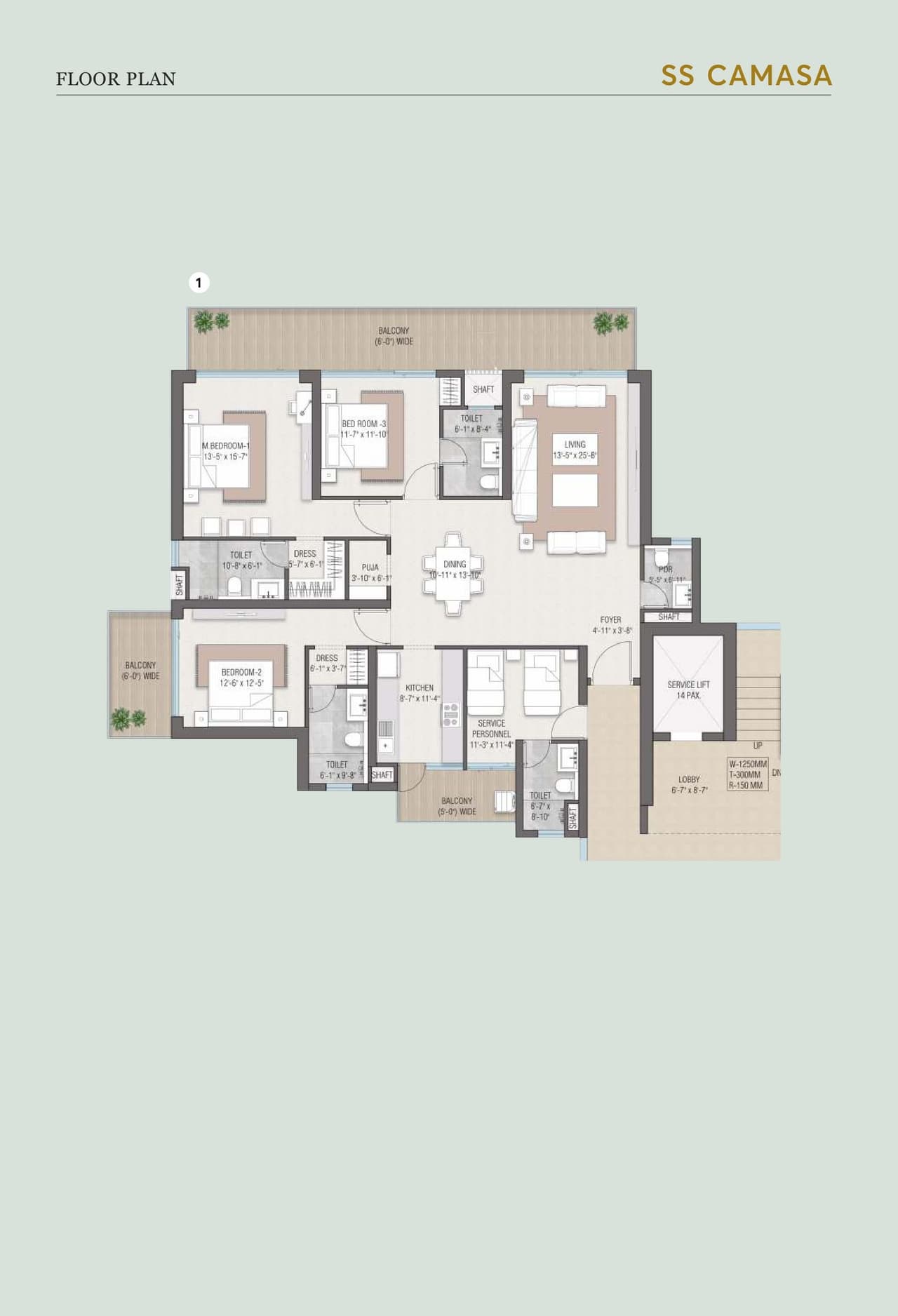 SS Camasa Unit plan - 1485 sq.ft.