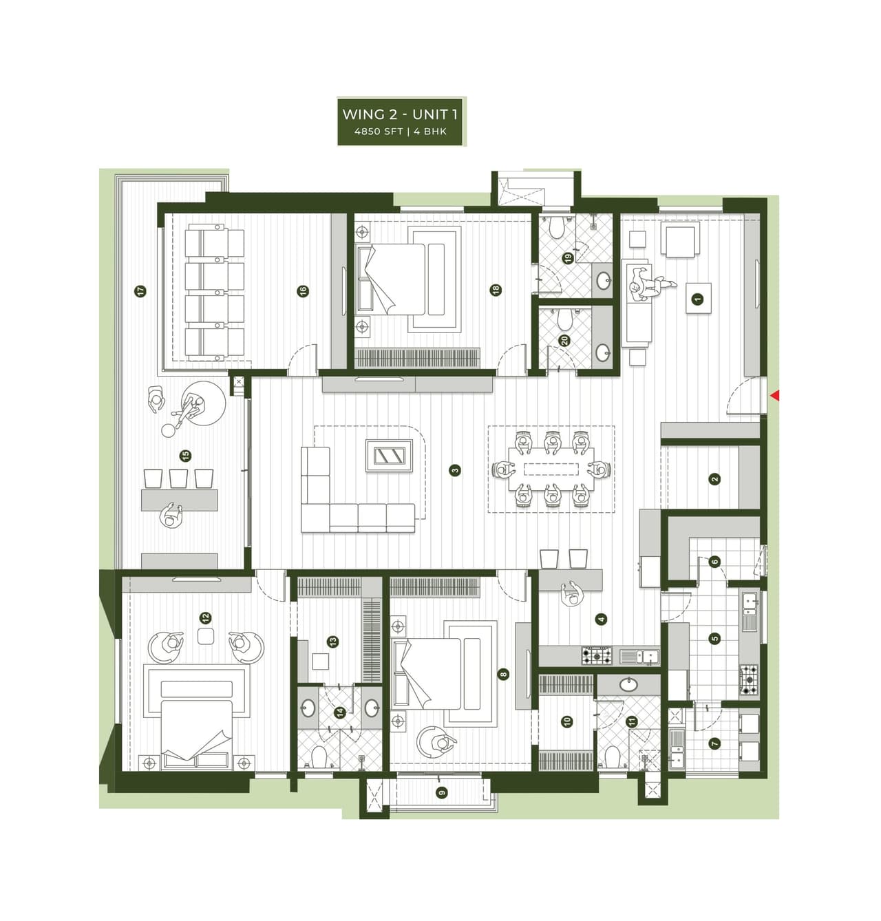 Sumadhura Palais Royale Unit plan - 2873 sq.ft.