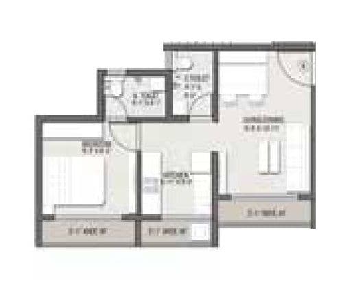 Nakshatra Nirvana Unit plan - 356 sq.ft.