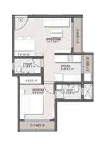 Nakshatra Nirvana Unit plan - 373 sq.ft.