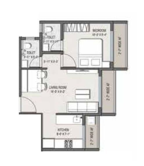 Nakshatra Nirvana Unit plan - 339 sq.ft.