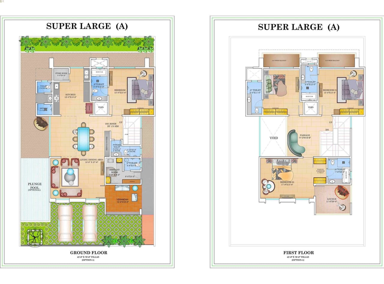 Arihant World Villas Unit plan - 3150 sq.ft.