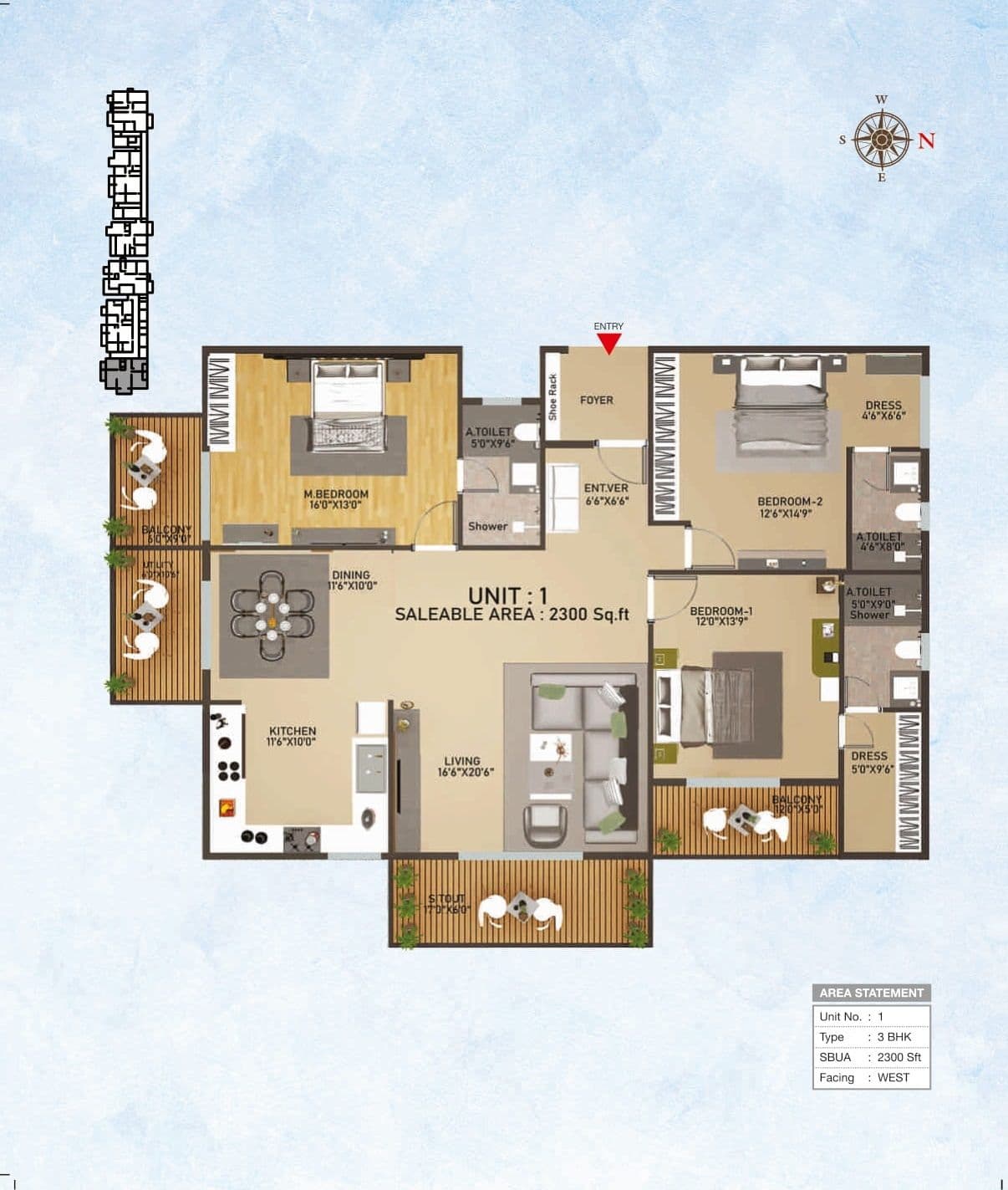 Vainavi Celestium Unit plan - 1426 sq.ft.