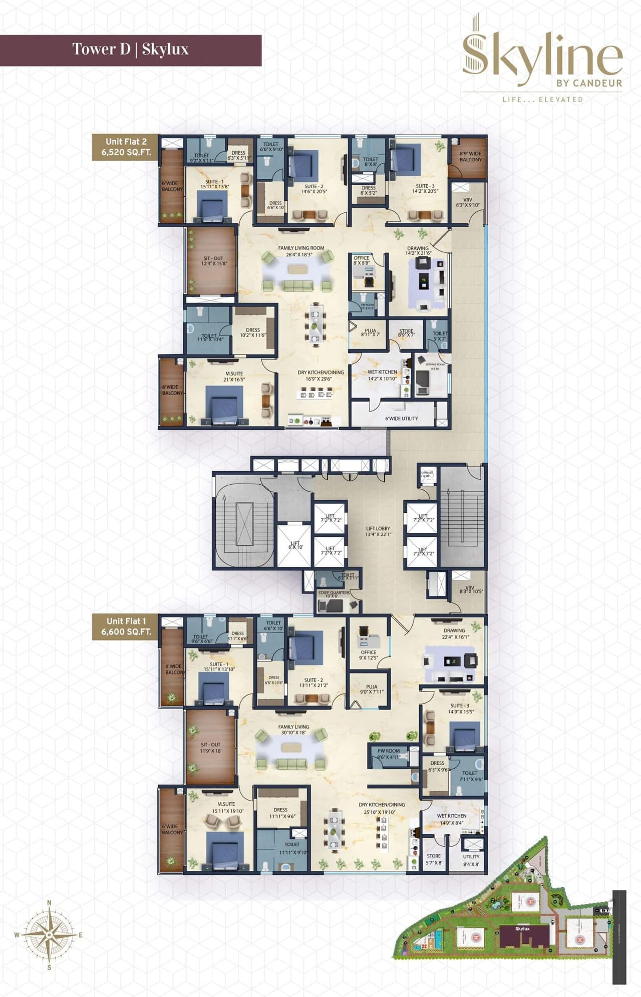 Candeur Skyline Unit plan - 4564 sq.ft.