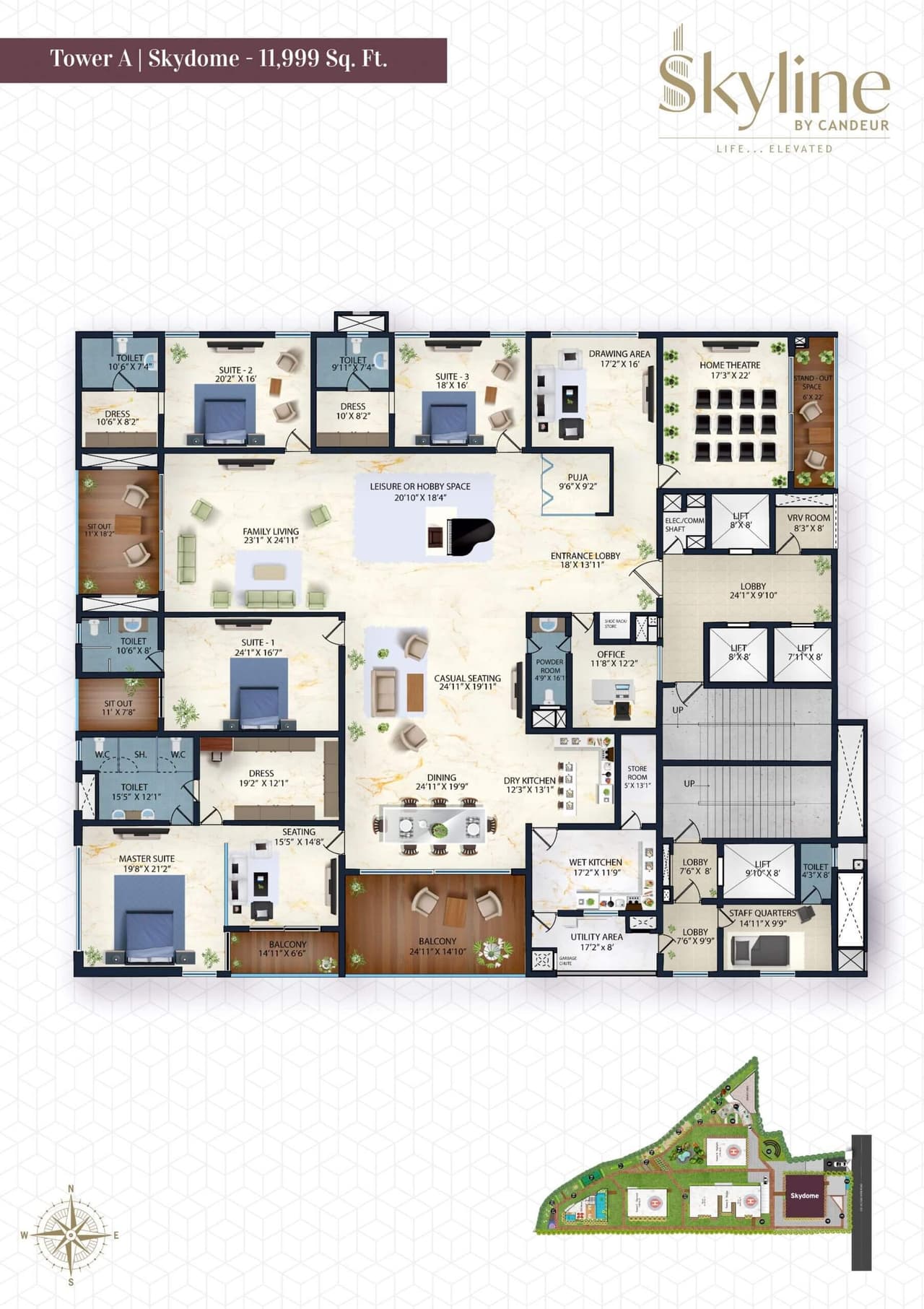 Candeur Skyline Unit plan - 8399 sq.ft.