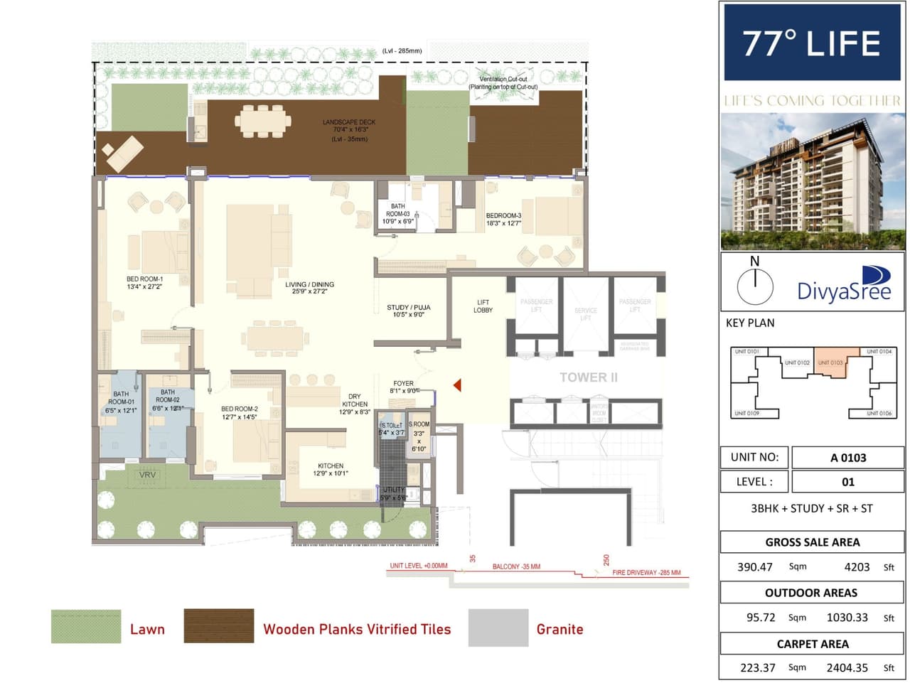 Divyashree 77 Life Unit plan - 2404 sq.ft.