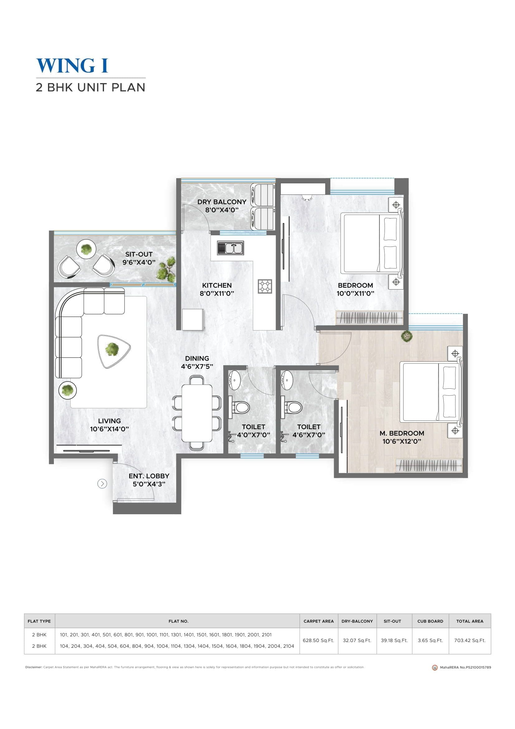 Unit plan - 703 sq.ft.