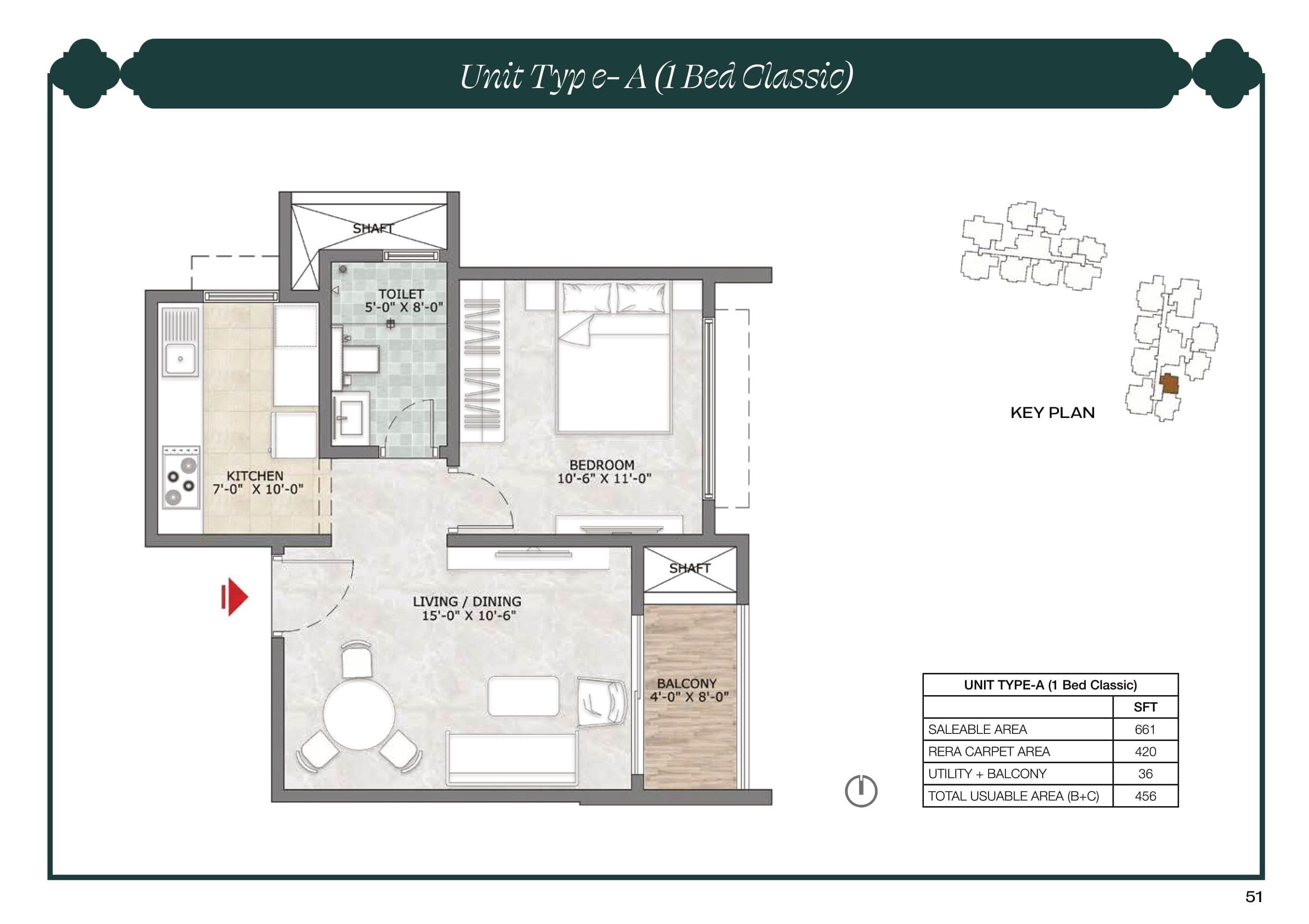 Unit plan - 420 sq.ft.