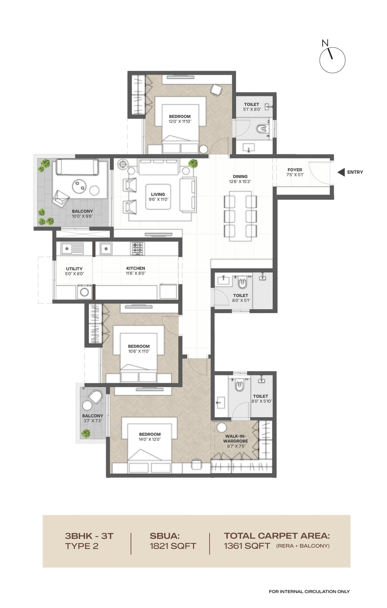 Assetz Ren & Rei Unit plan - 1226 sq.ft.