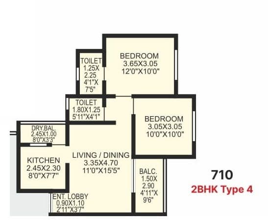 Shiv Divine Deeds Unit plan - 660 sq.ft.