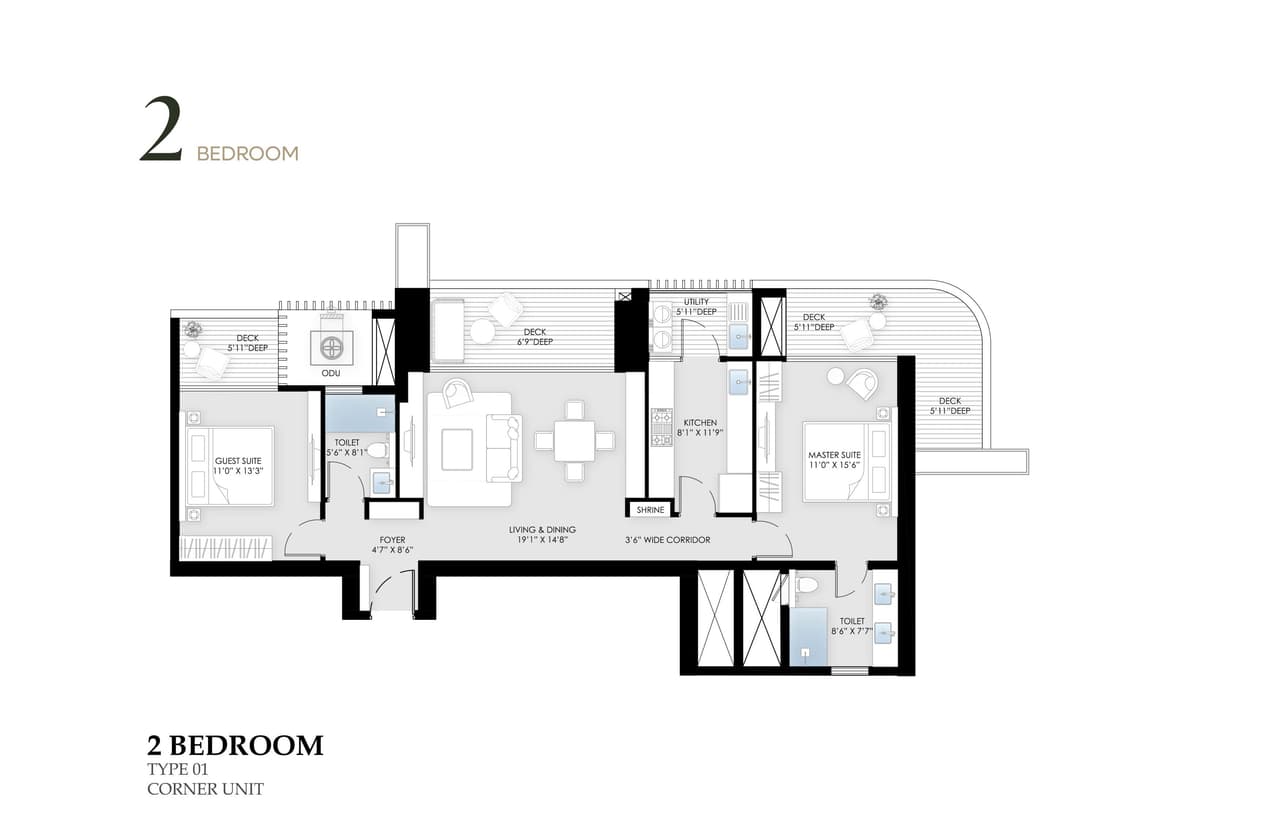 BPTP Amstoria Verti Greens Unit plan - 1040 sq.ft.