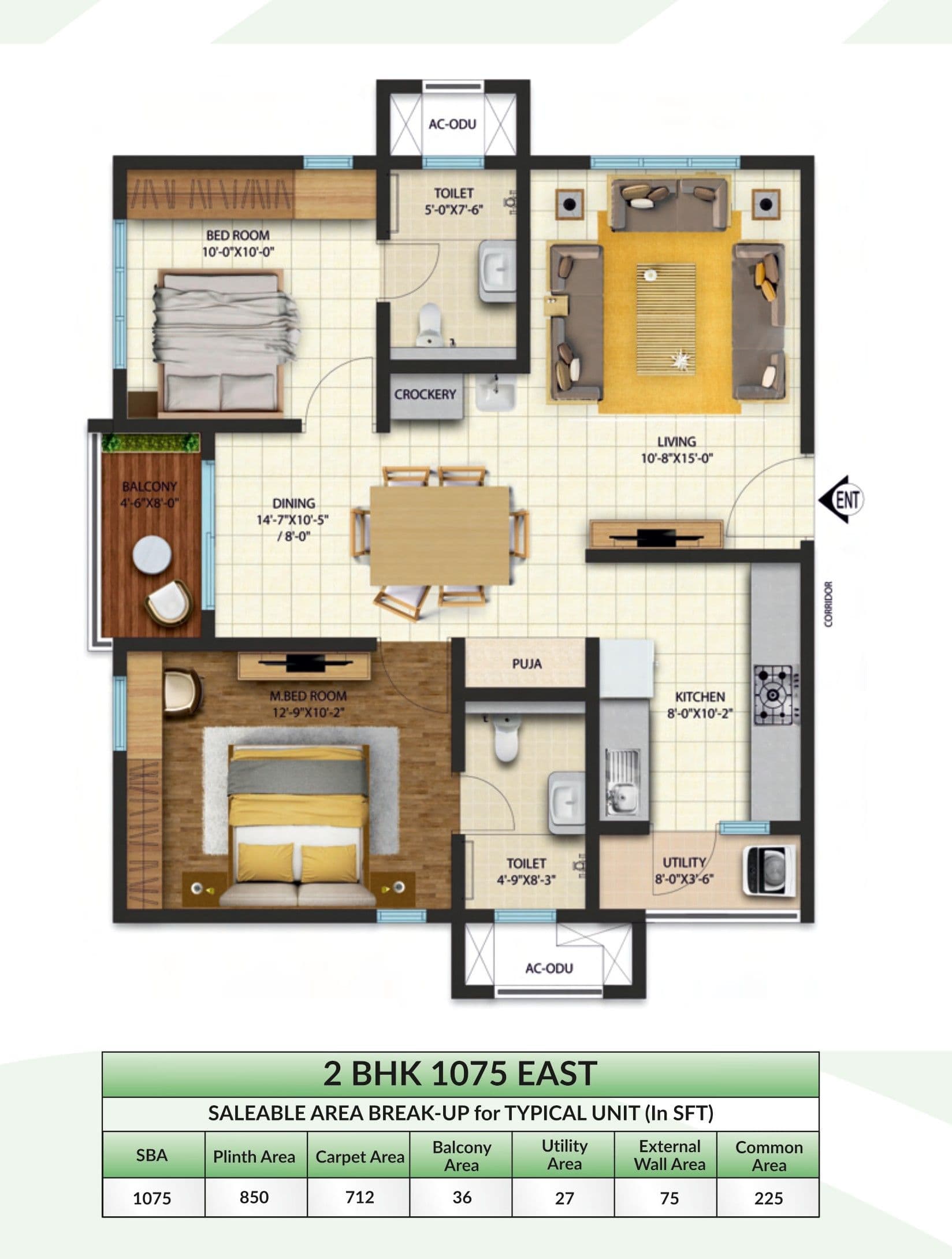 Unit plan - 712 sq.ft.