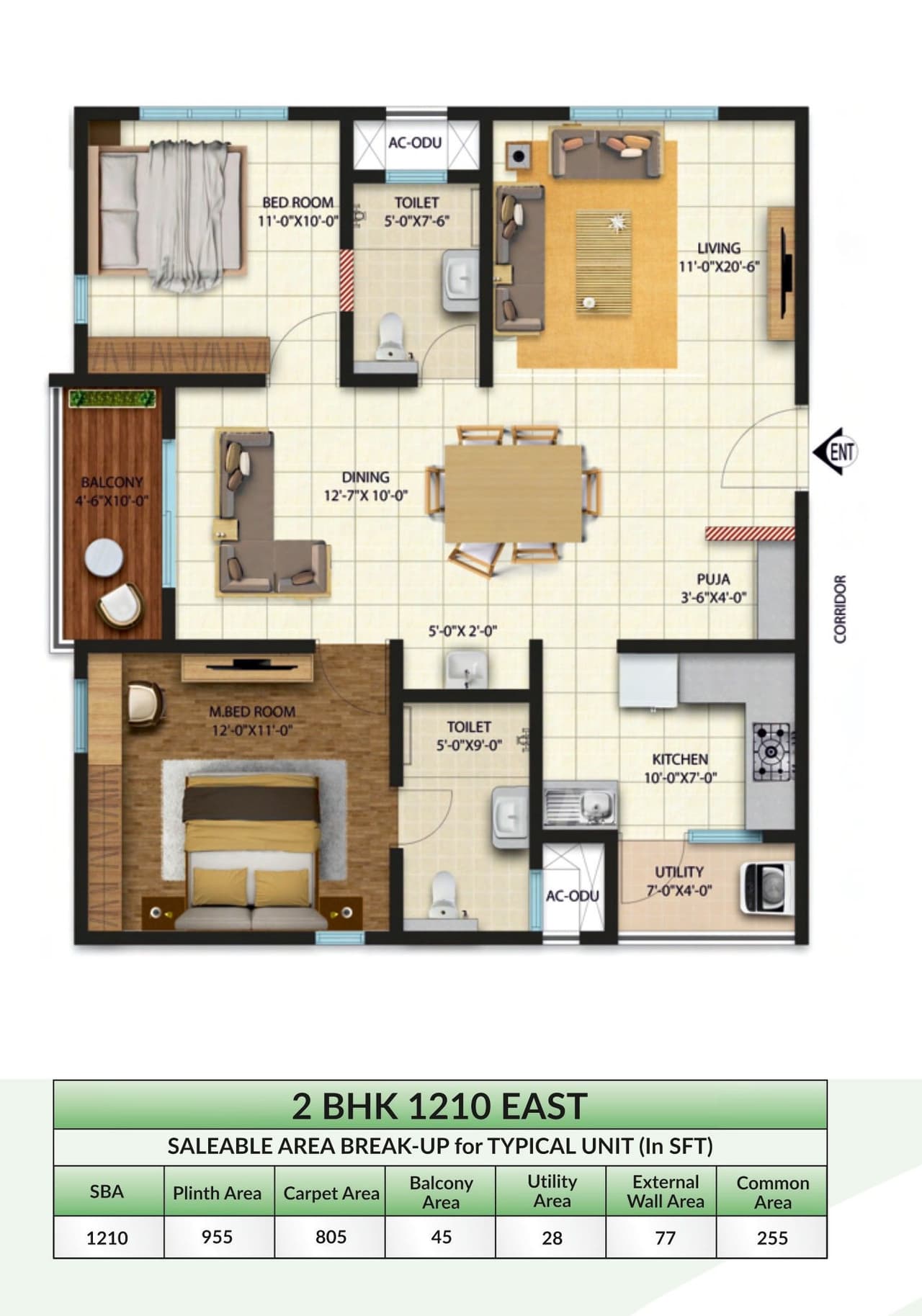 Cybercity Westbrook Unit plan - 805 sq.ft.