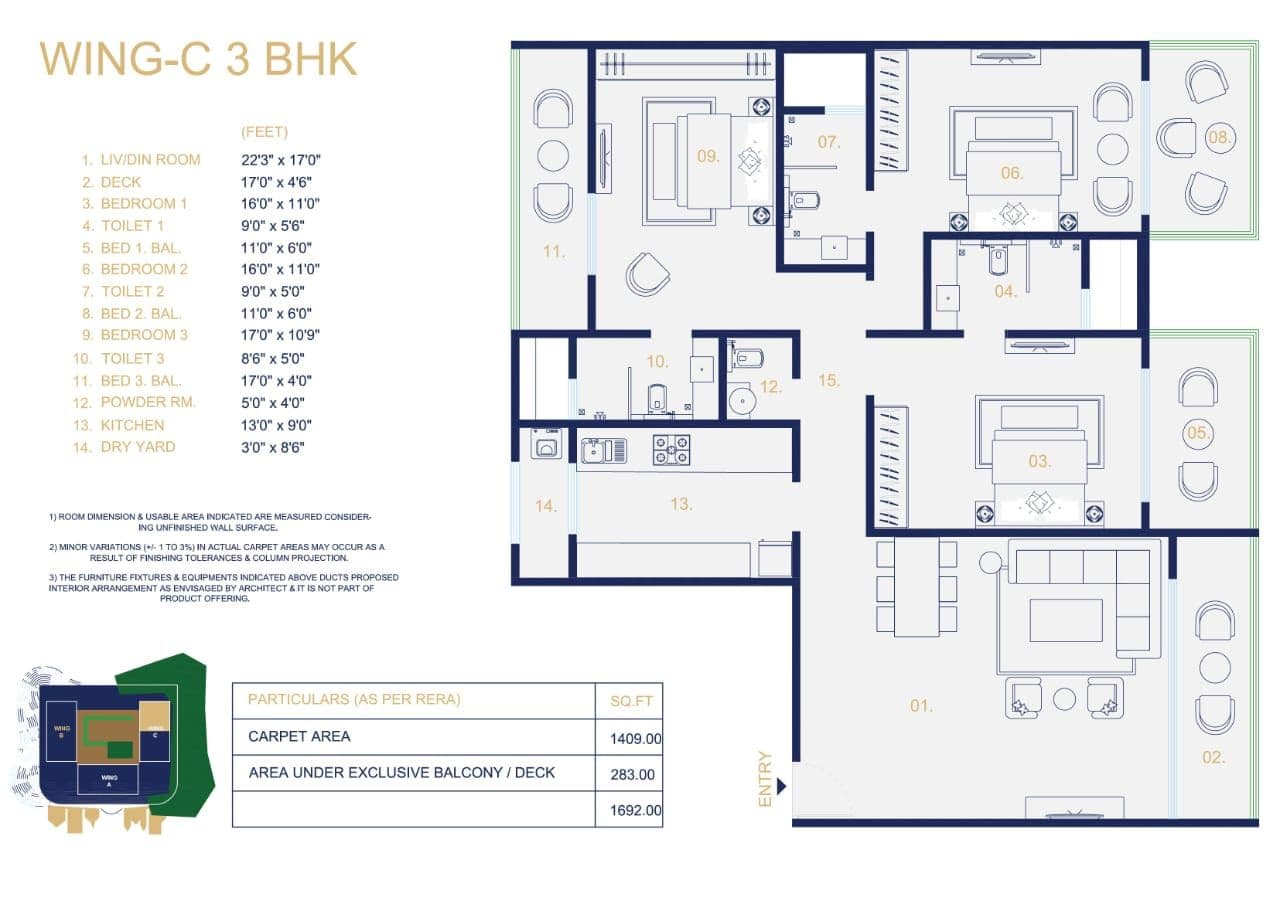 Mirchandani Triton Unit plan - 1692 sq.ft.