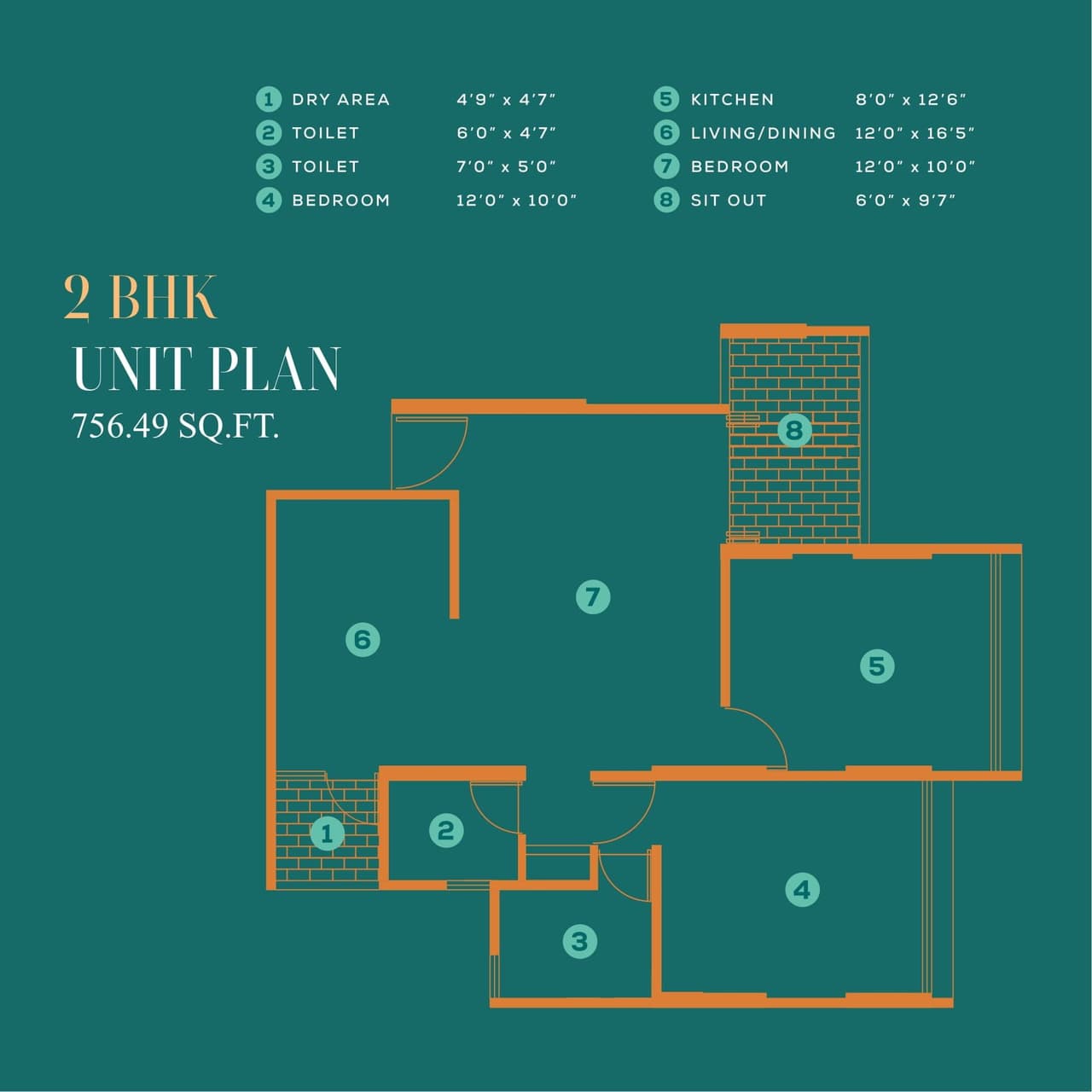 Guddwill Elate Unit plan - 756 sq.ft.