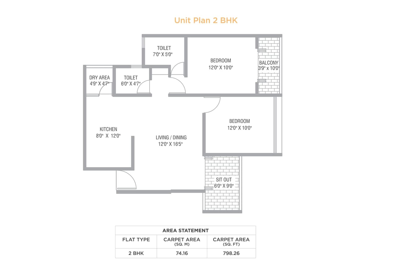 Guddwill Elate Unit plan - 798 sq.ft.