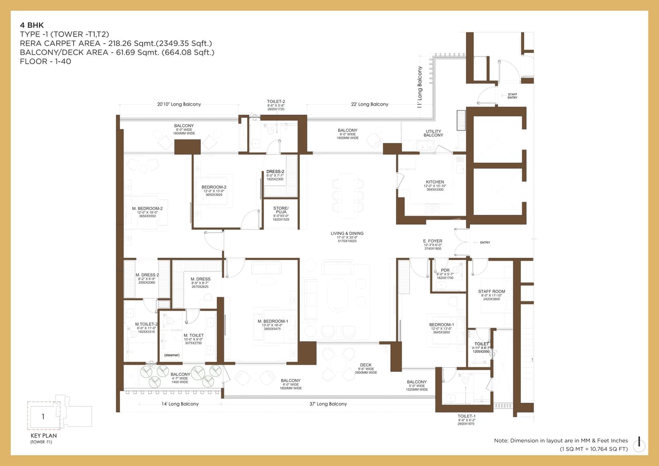 Birla Arika Unit plan - 2350 sq.ft.