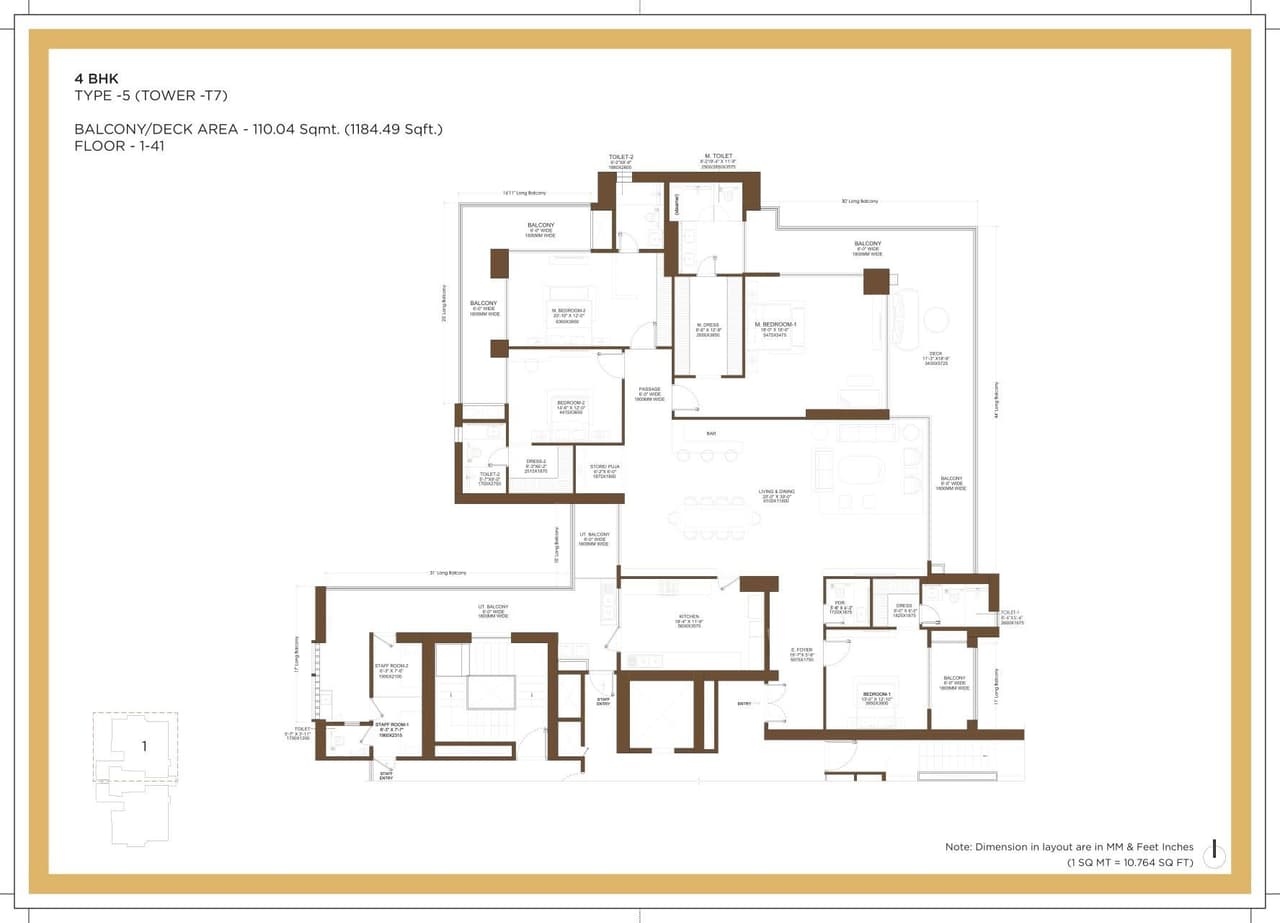 Birla Arika Unit plan - 2800 sq.ft.