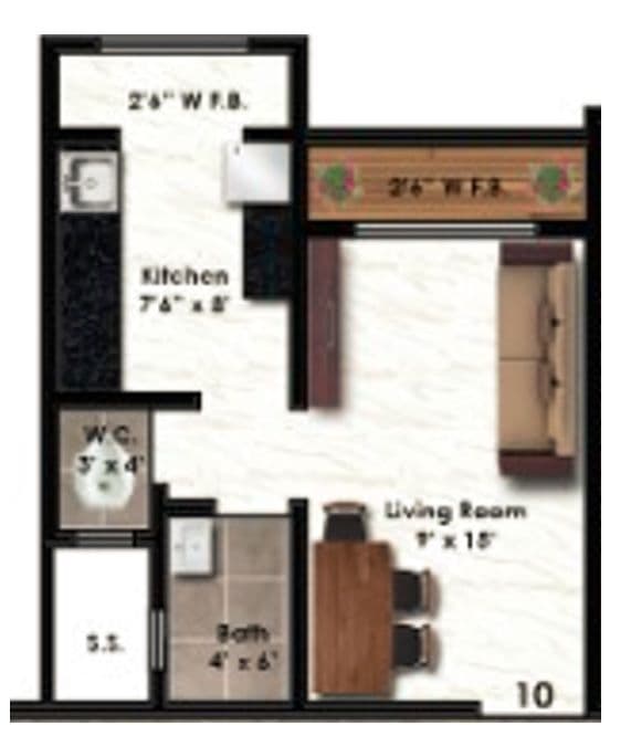Rai Ashtami Unit plan - 309 sq.ft.